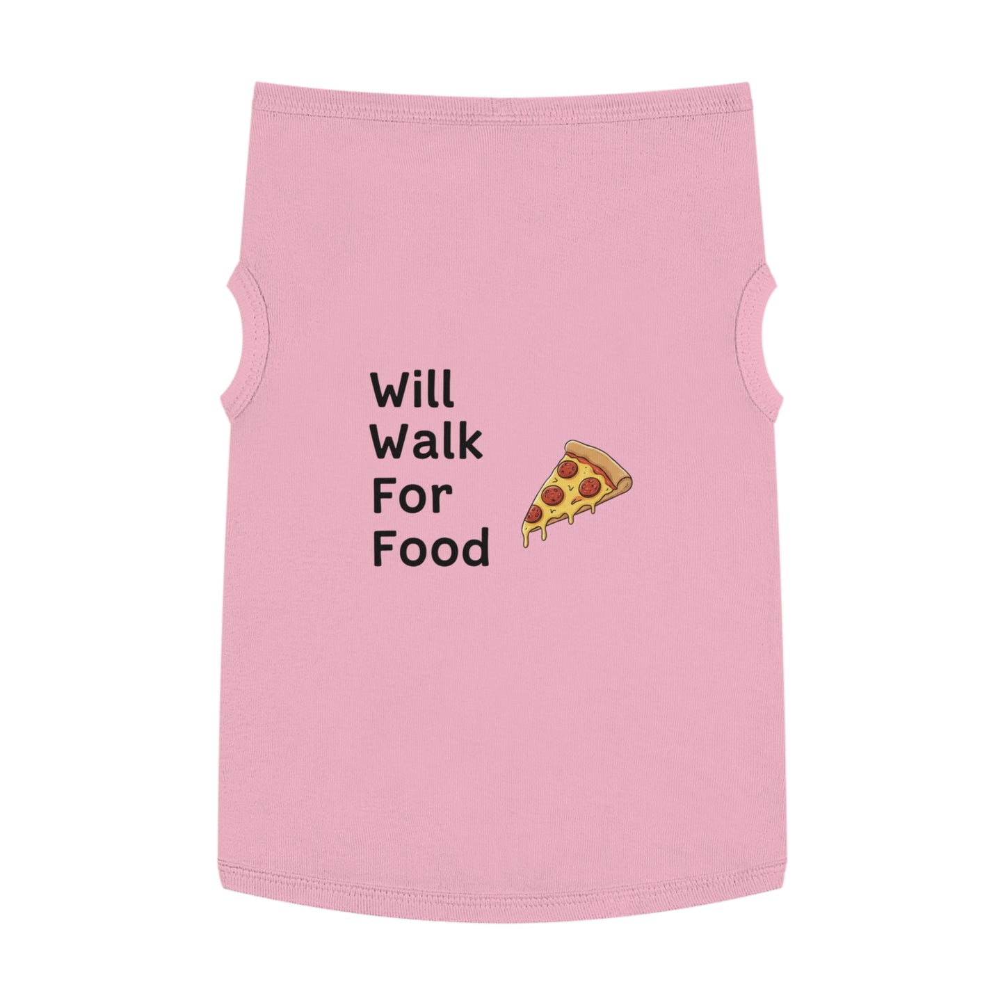 Funny Dog Vest "Will Walk For Food" - Pink Slogan Harness for Walks & Photos