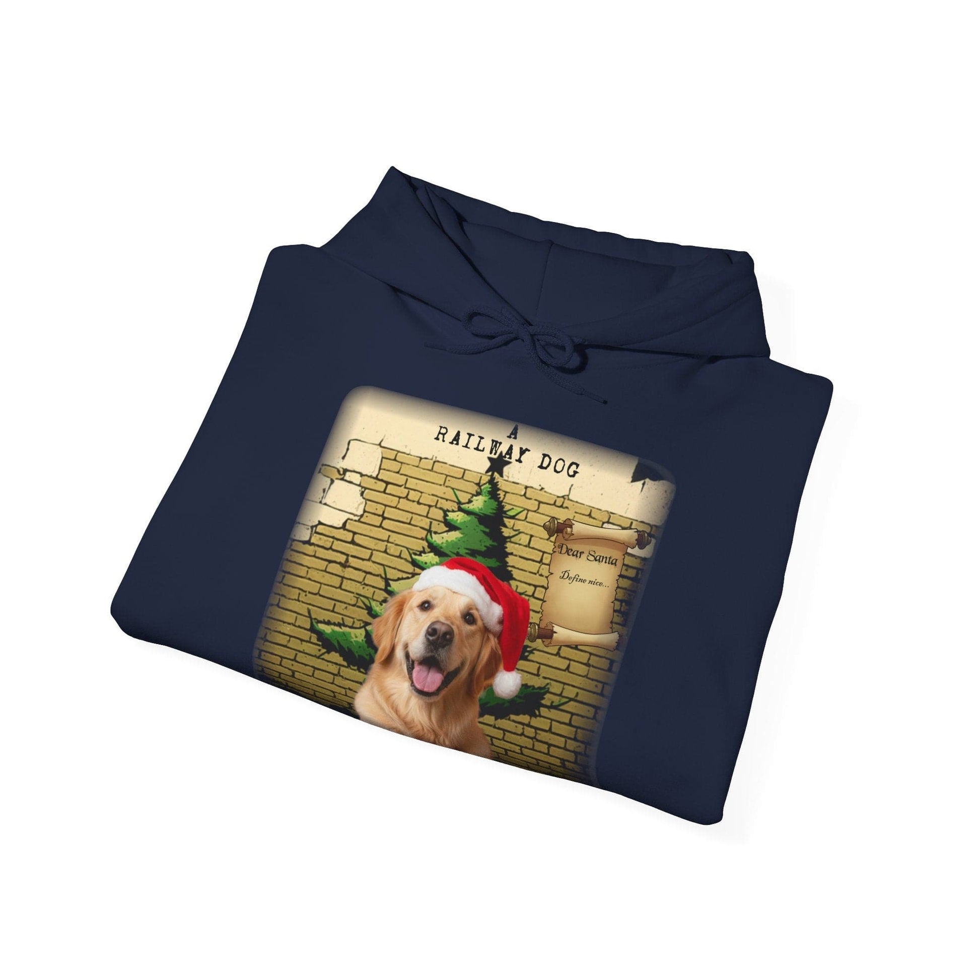 A Railway Dog Dear Santa Hoodie - Vintage Christmas Hoodie - Holiday Pullover - Festive Gift - That Should Be on a T-Shirt