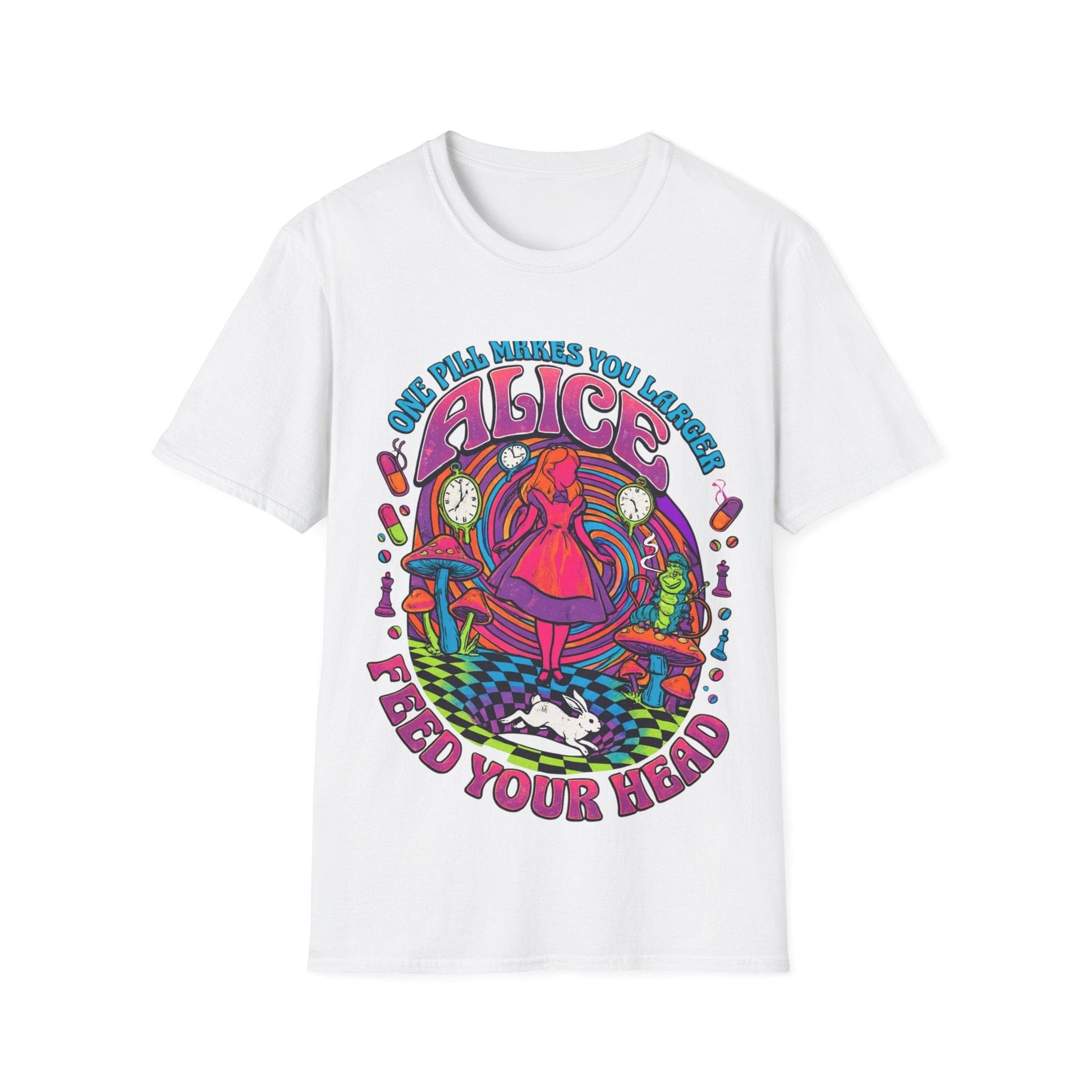 Alice Trip Art T-Shirt — "Feed Your Head" Psychedelic Wonderland Tee - That Should Be on a T-Shirt