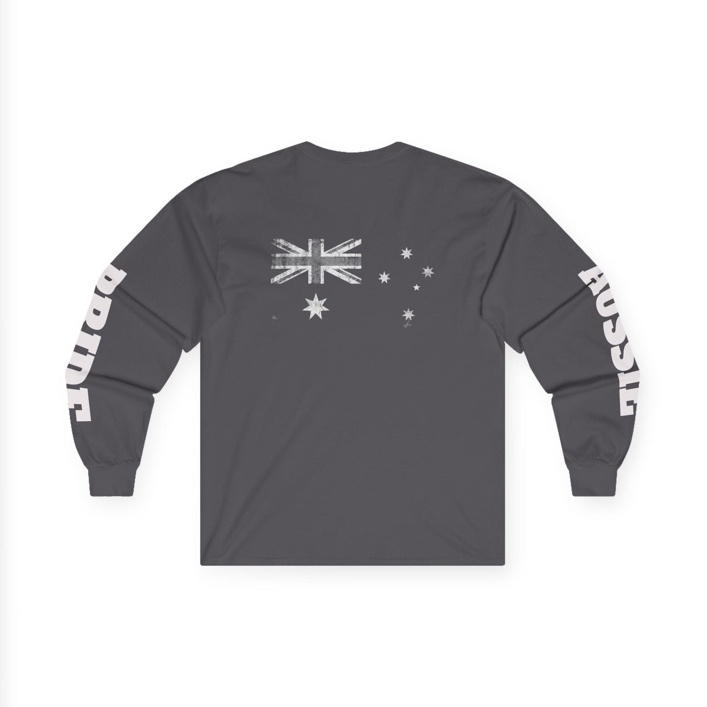 Aussie Pride Distressed Flag Long Sleeve Tee - Unisex Heavyweight Streetwear
