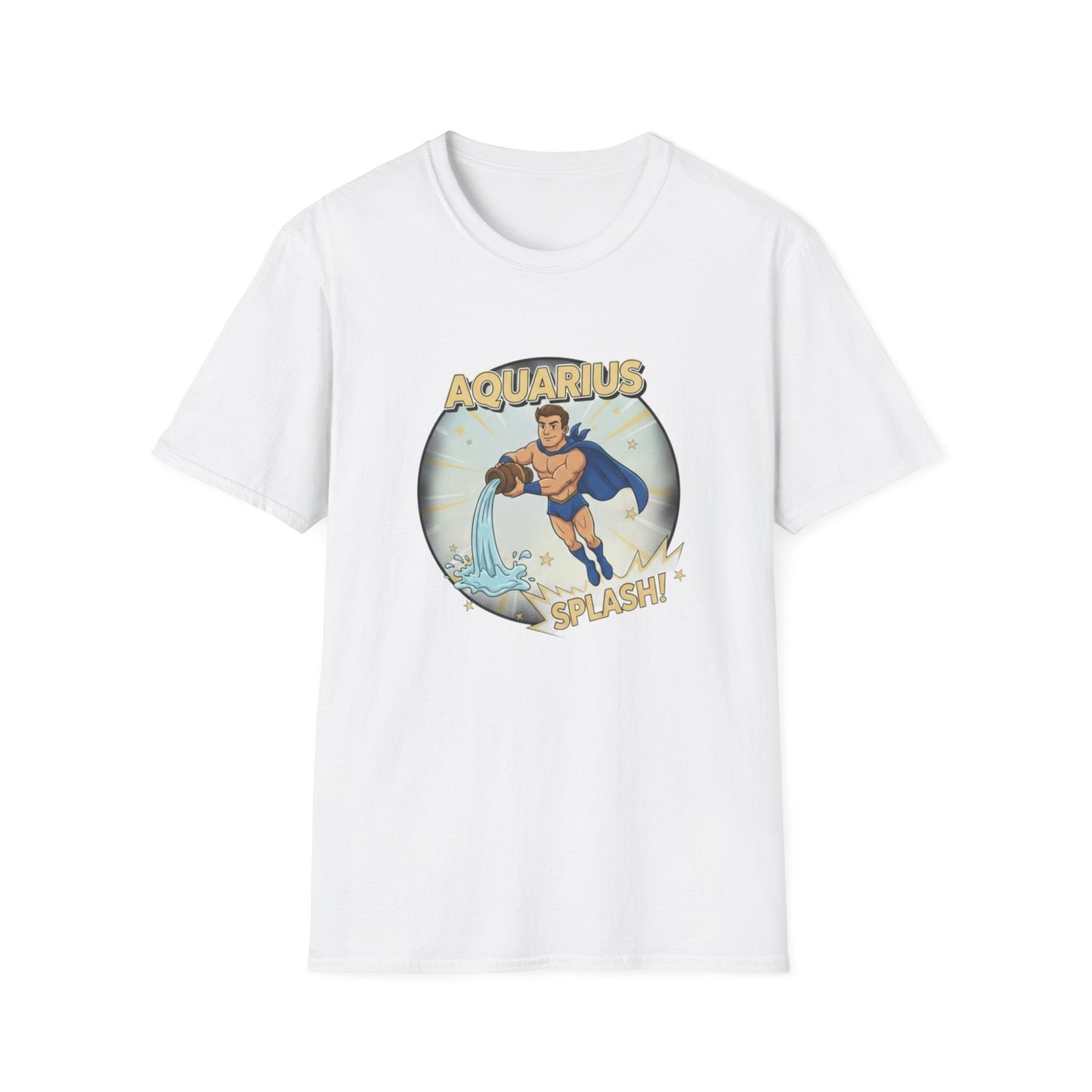 Aquarius Zodiac T-Shirt – Superhero Star Sign Tee | Aquarius “Splash!” Graphic Shirt - That Should Be on a T-Shirt
