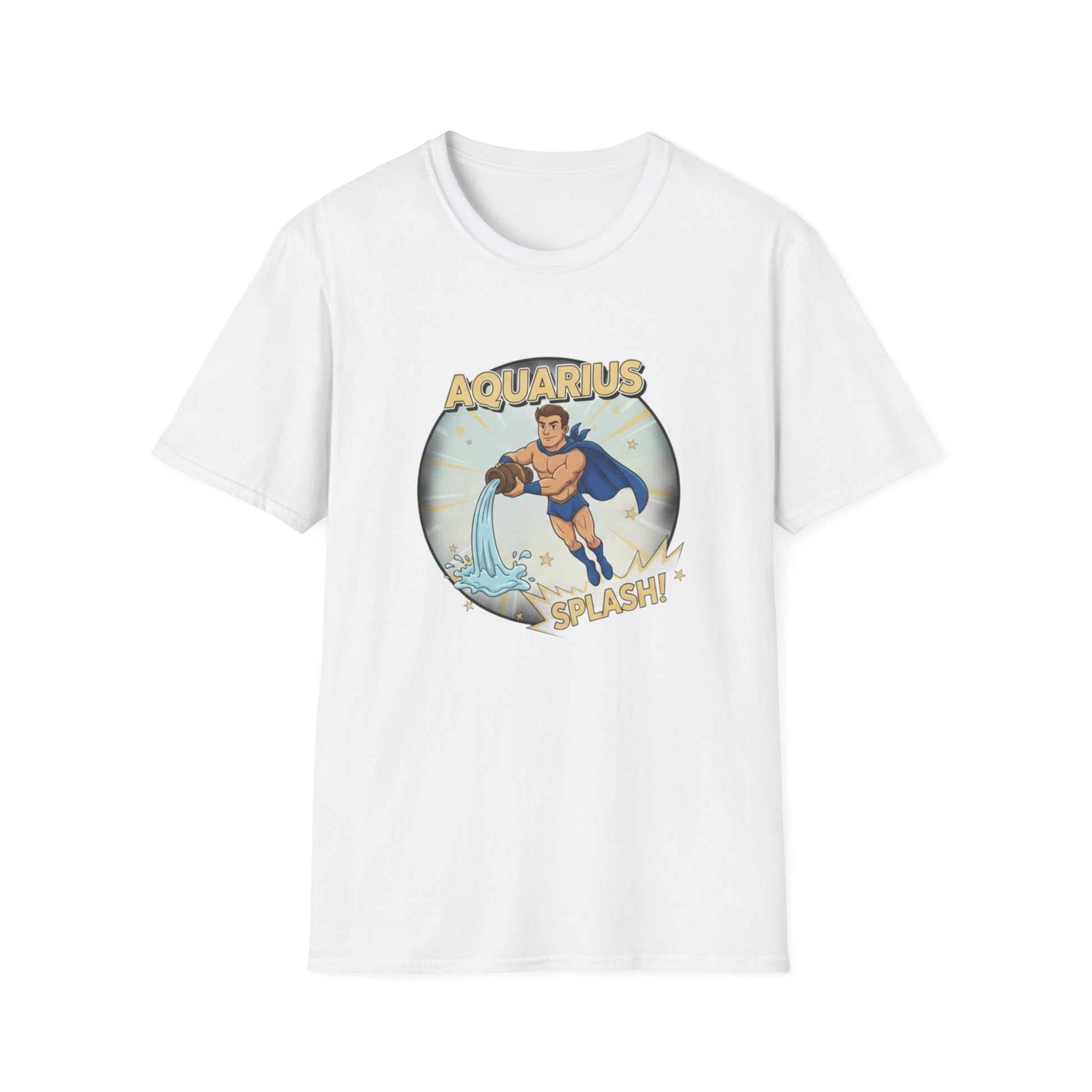 Aquarius Zodiac T-Shirt – Superhero Star Sign Tee | Aquarius “Splash!” Graphic Shirt - That Should Be on a T-Shirt