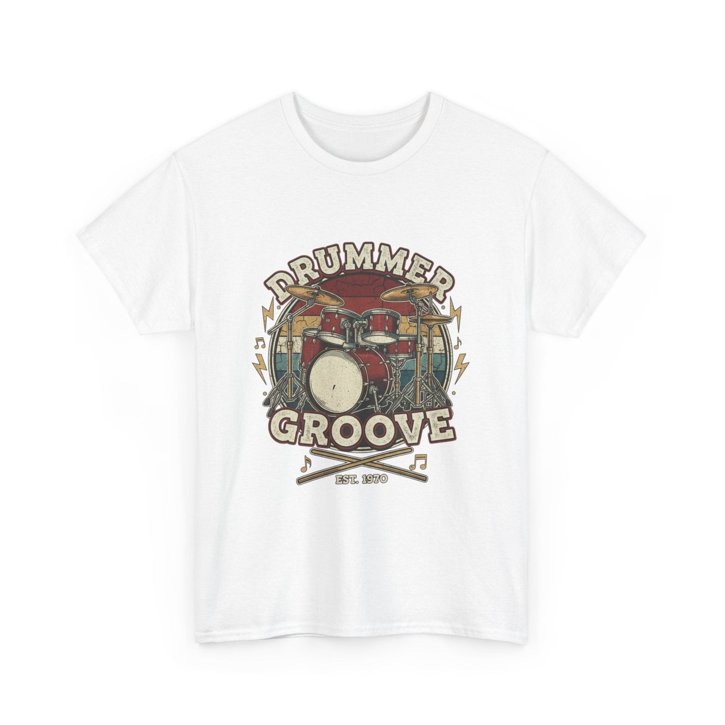 Vintage Drummer T-Shirt | Retro Drum Set Graphic Tee | Music Lover Gift for Drummers | Premium Cotton Shirt - That Should Be on a T-Shirt
