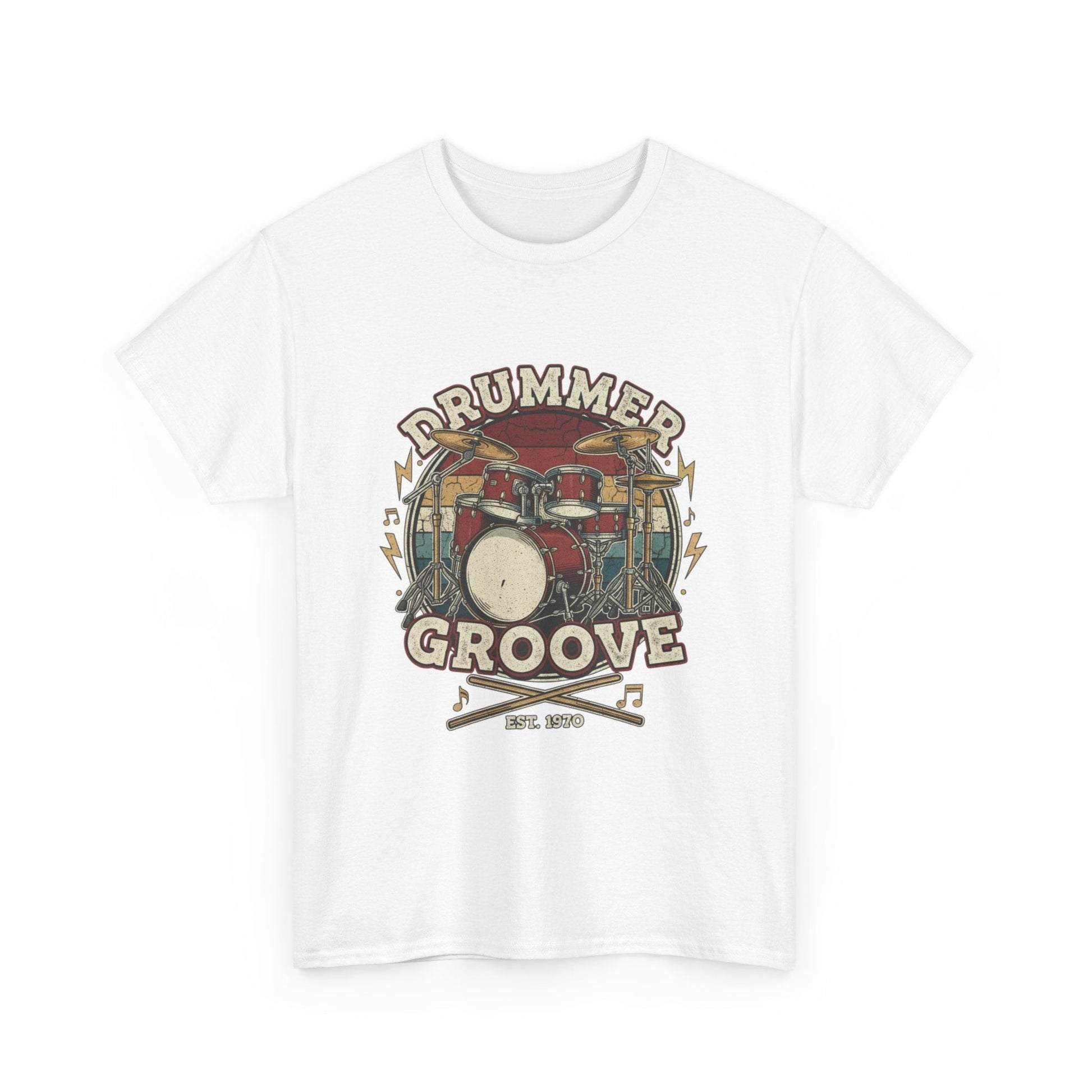 Vintage Drummer T-Shirt | Retro Drum Set Graphic Tee | Music Lover Gift for Drummers | Premium Cotton Shirt - That Should Be on a T-Shirt