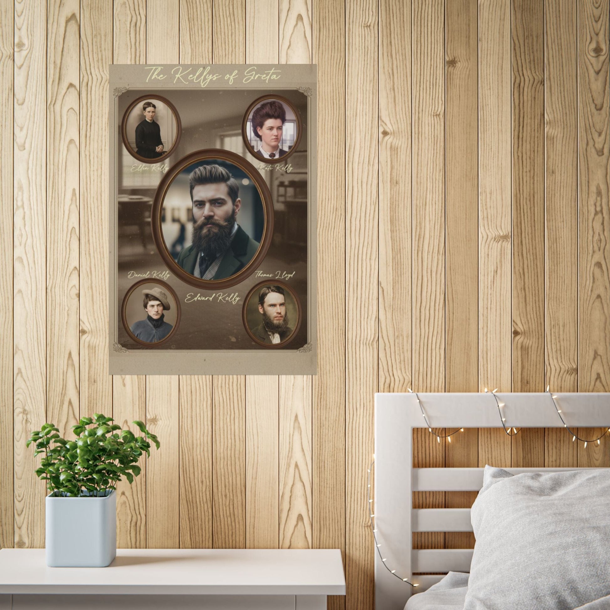 The Kellys of Greta - Vintage Australian Outlaw Portrait Poster - That Should Be on a T-Shirt
