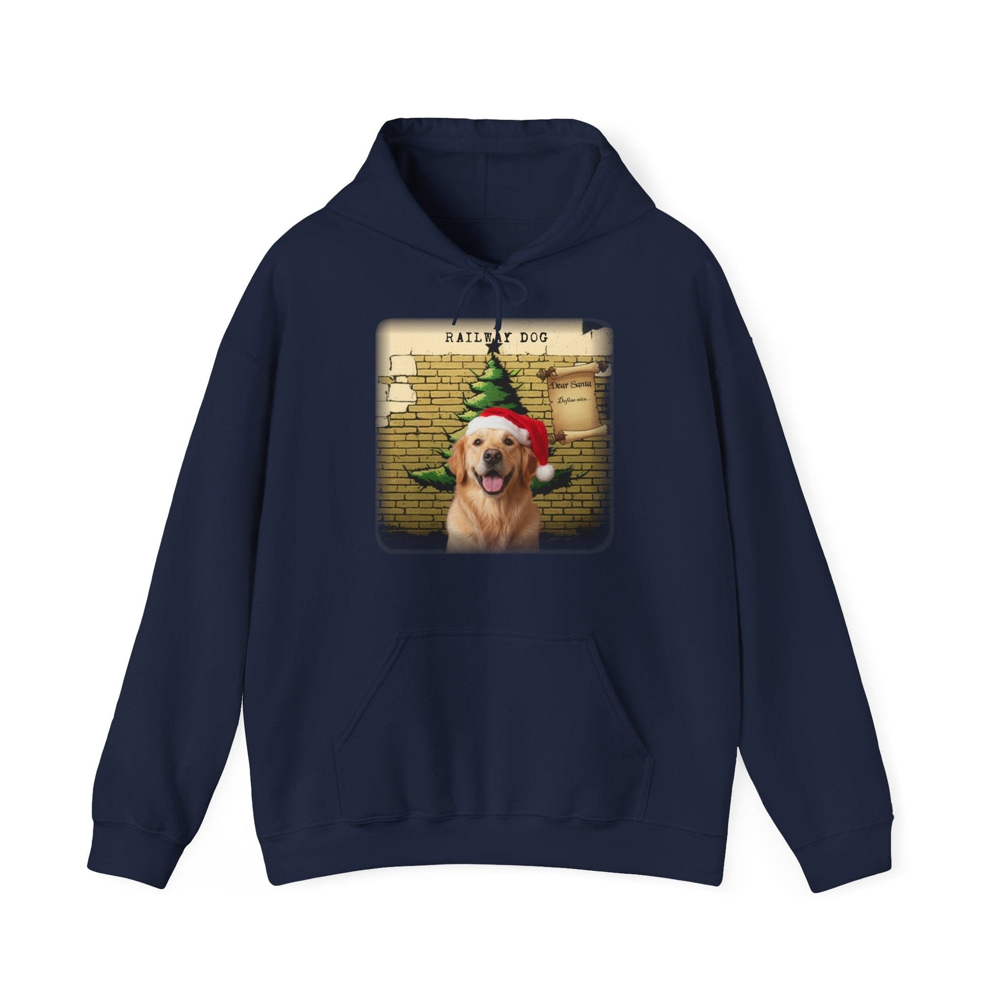 A Railway Dog Dear Santa Hoodie - Vintage Christmas Hoodie - Holiday Pullover - Festive Gift - That Should Be on a T-Shirt