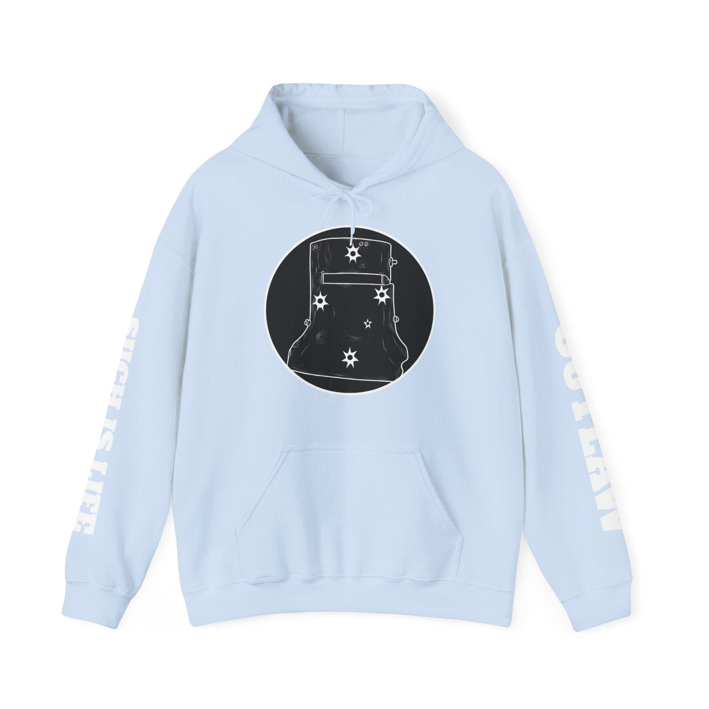 Ned Kelly Helmet Southern Cross Hoodie — Patriotic Graphic Hooded Sweatshirt - That Should Be on a T-Shirt
