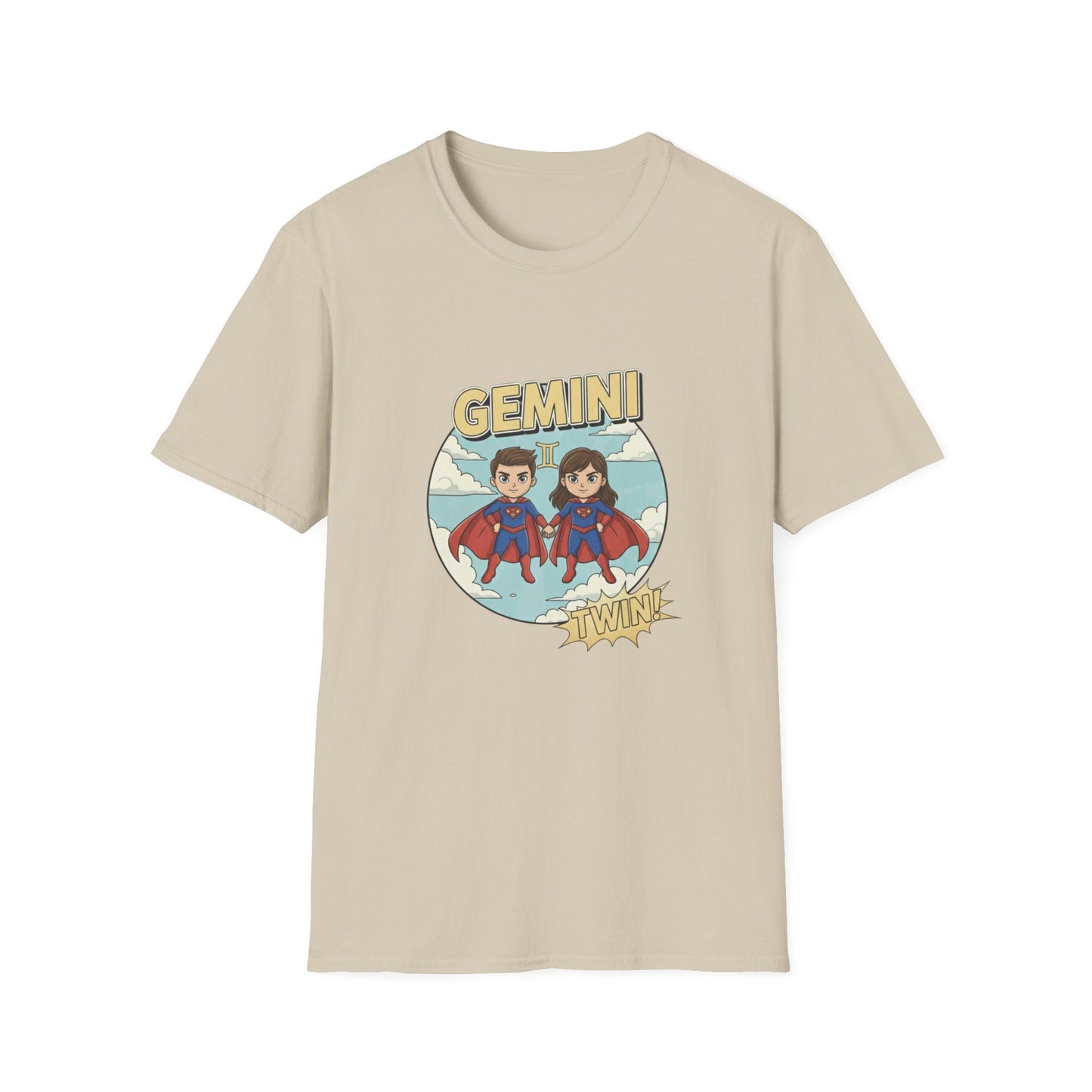 Gemini Zodiac T-Shirt — Cute Twin Superhero Horoscope Tee - That Should Be on a T-Shirt