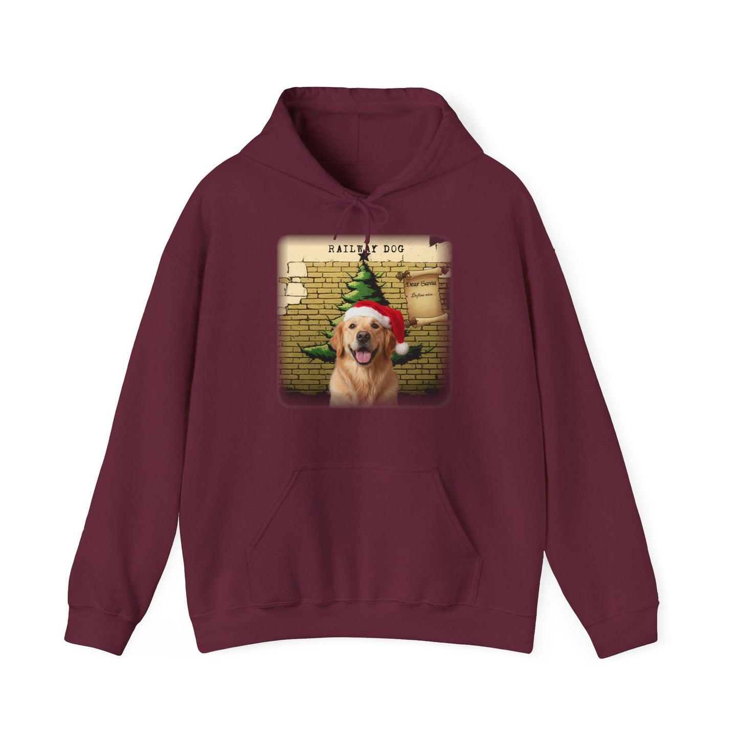 A Railway Dog Dear Santa Hoodie - Vintage Christmas Hoodie - Holiday Pullover - Festive Gift - That Should Be on a T-Shirt