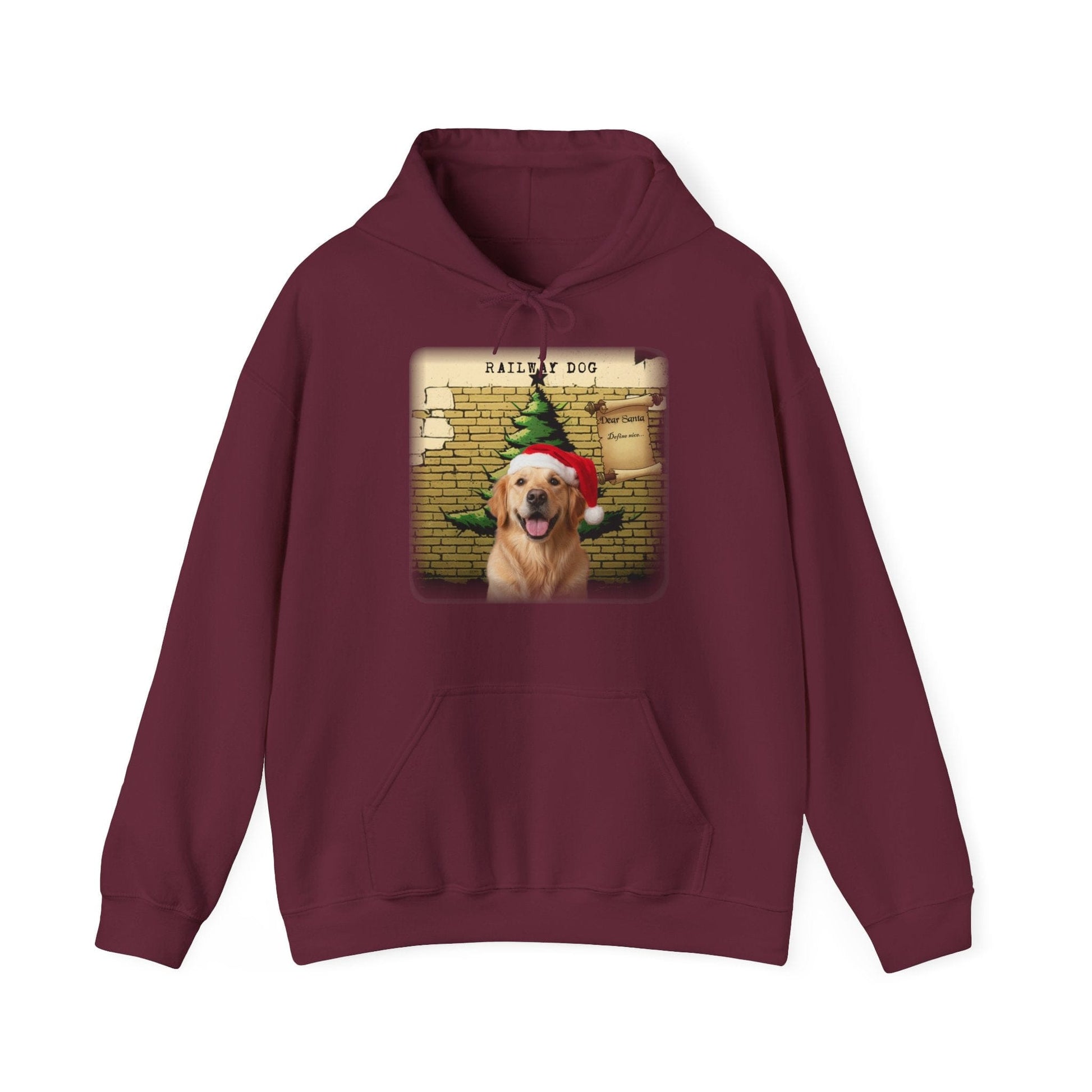 A Railway Dog Dear Santa Hoodie - Vintage Christmas Hoodie - Holiday Pullover - Festive Gift - That Should Be on a T-Shirt
