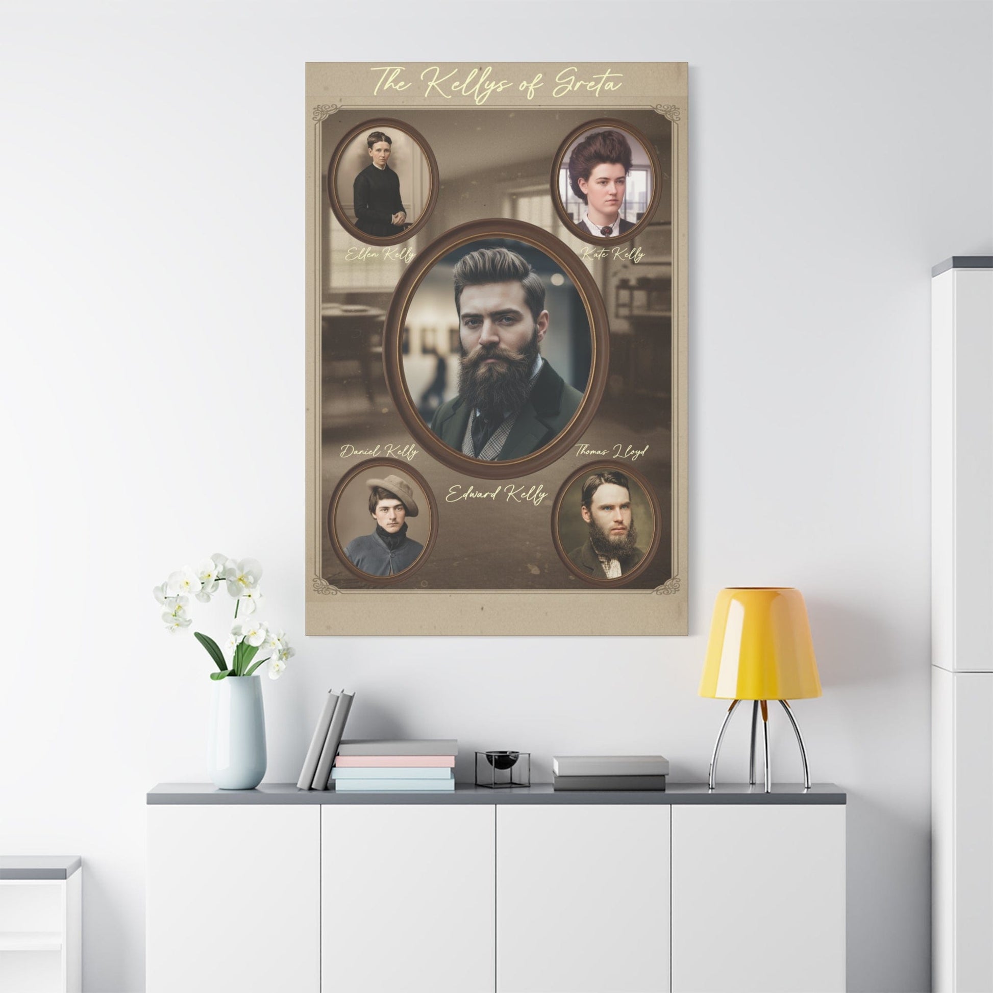 The Kellys of Greta – Ned Kelly Gang Vintage Australian History Canvas Wall Art - That Should Be on a T-Shirt