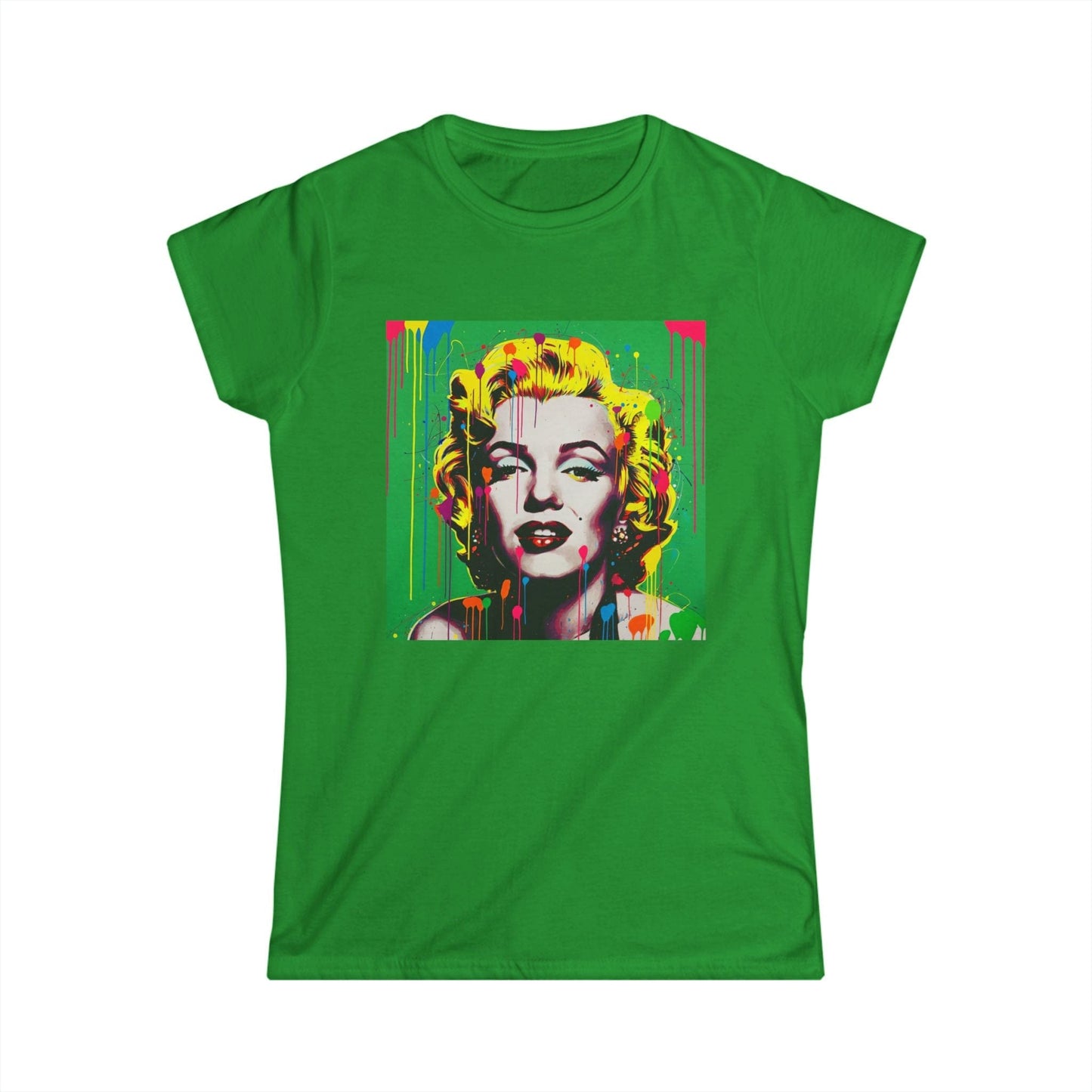 Marilyn Pop Art Drip Tee – Vibrant Neon Portrait Women’s T-Shirt