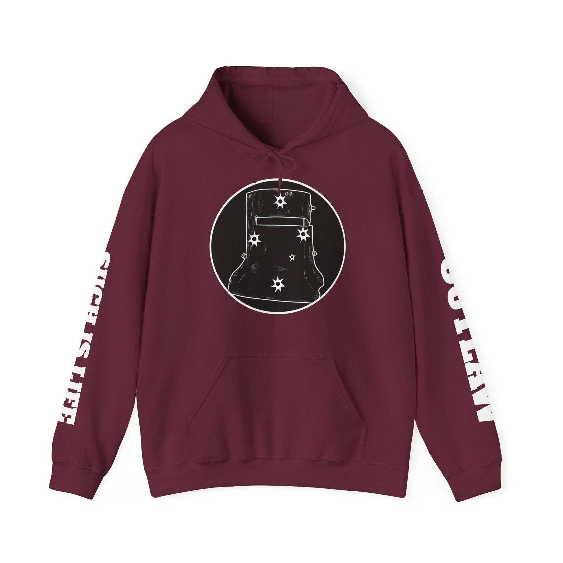 Ned Kelly Helmet Southern Cross Hoodie — Patriotic Graphic Hooded Sweatshirt - That Should Be on a T-Shirt