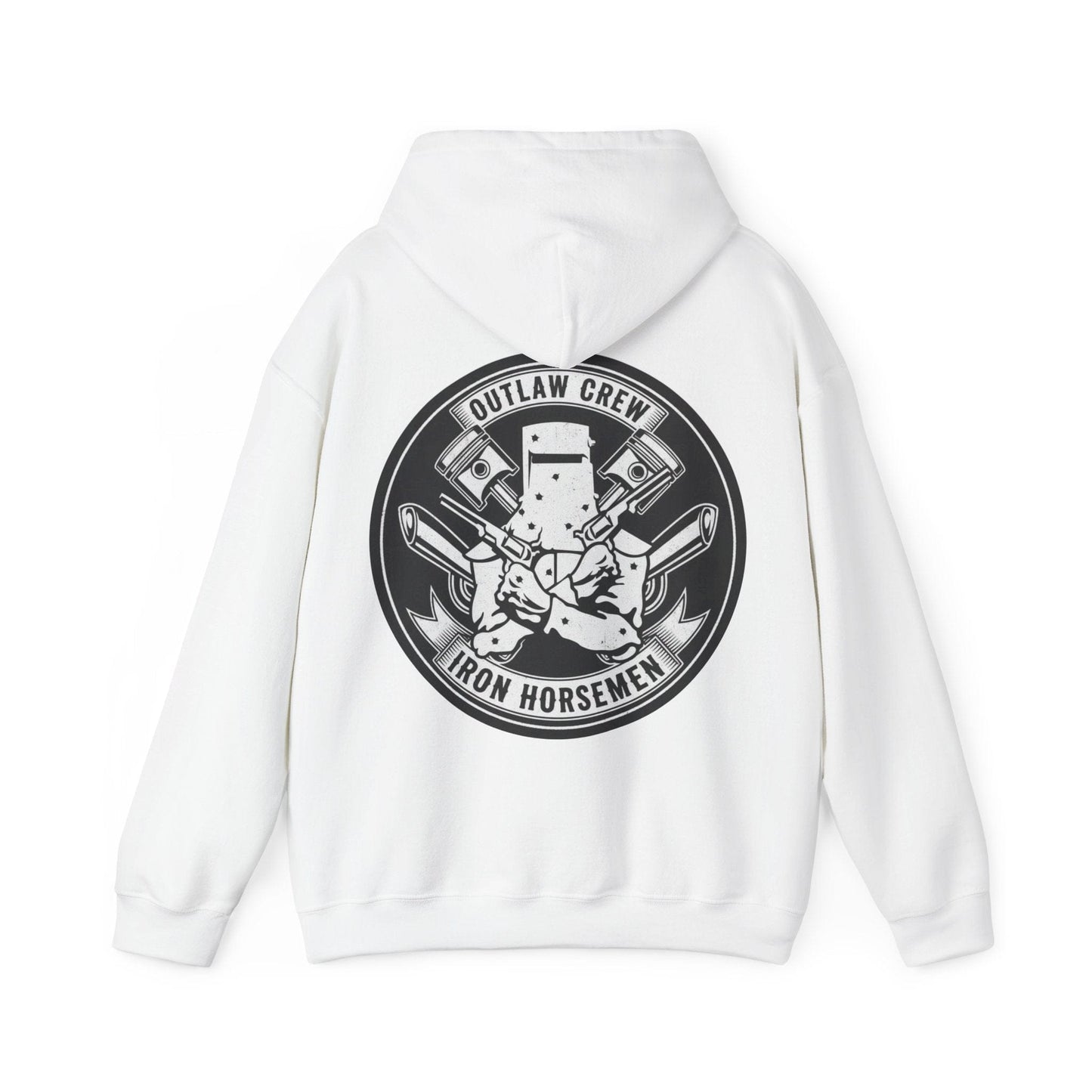 Outlaw Hoodie | Vintage Biker Style Pullover | Iron Horsemen Motorcycle Sweatshirt | Unisex Fleece Hoodie - That Should Be on a T-Shirt