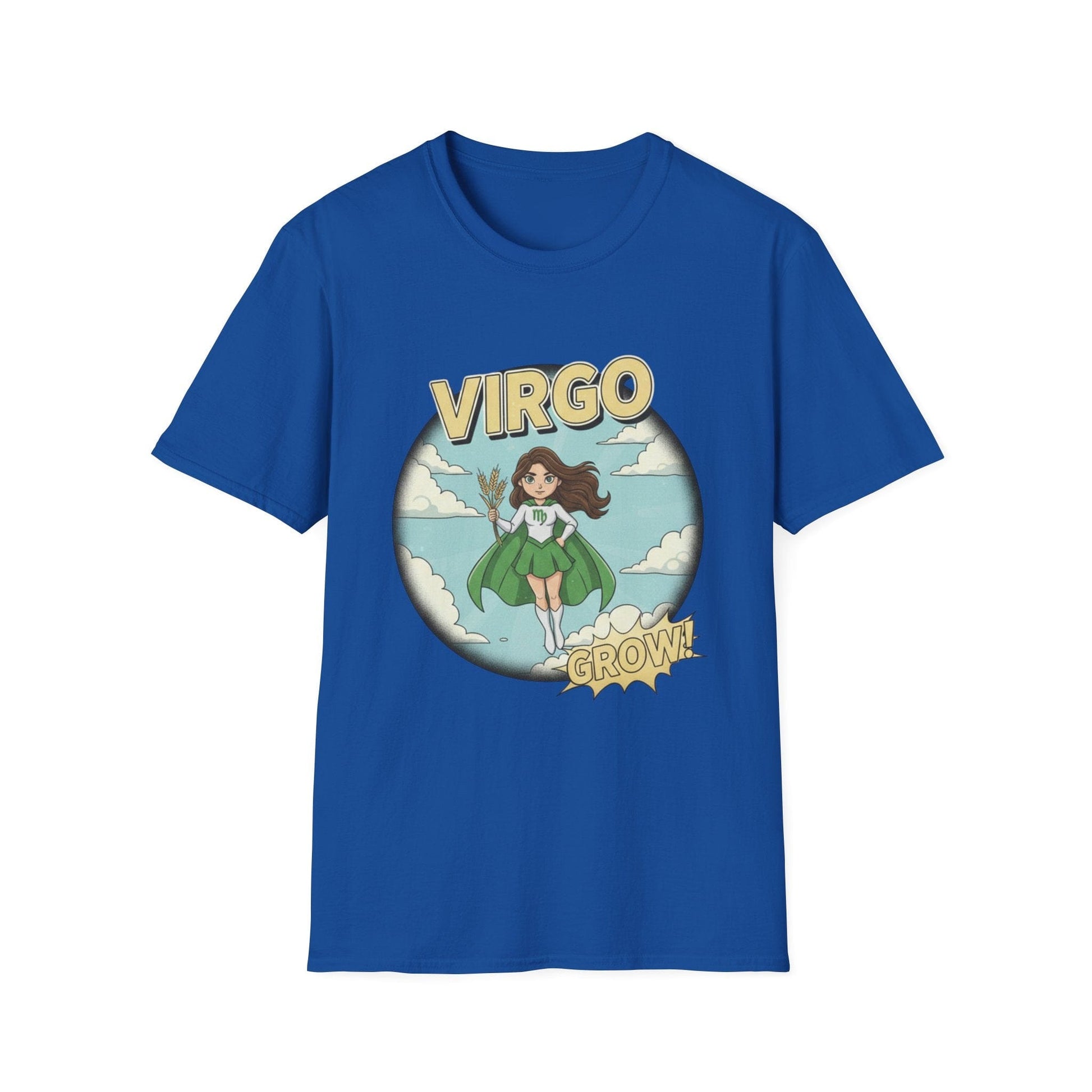 Virgo “Grow” T-Shirt – Cute Virgo Zodiac Superhero Graphic Tee - That Should Be on a T-Shirt