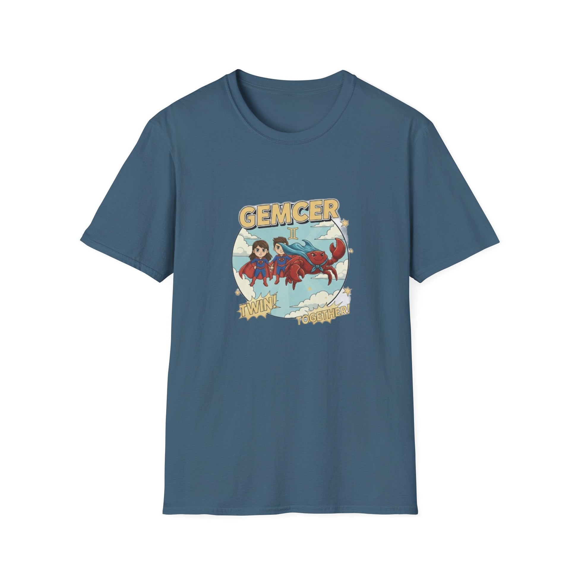 Gemcer "Twin Together" Gemini-Cancer Cusp Superhero T-Shirt - That Should Be on a T-Shirt