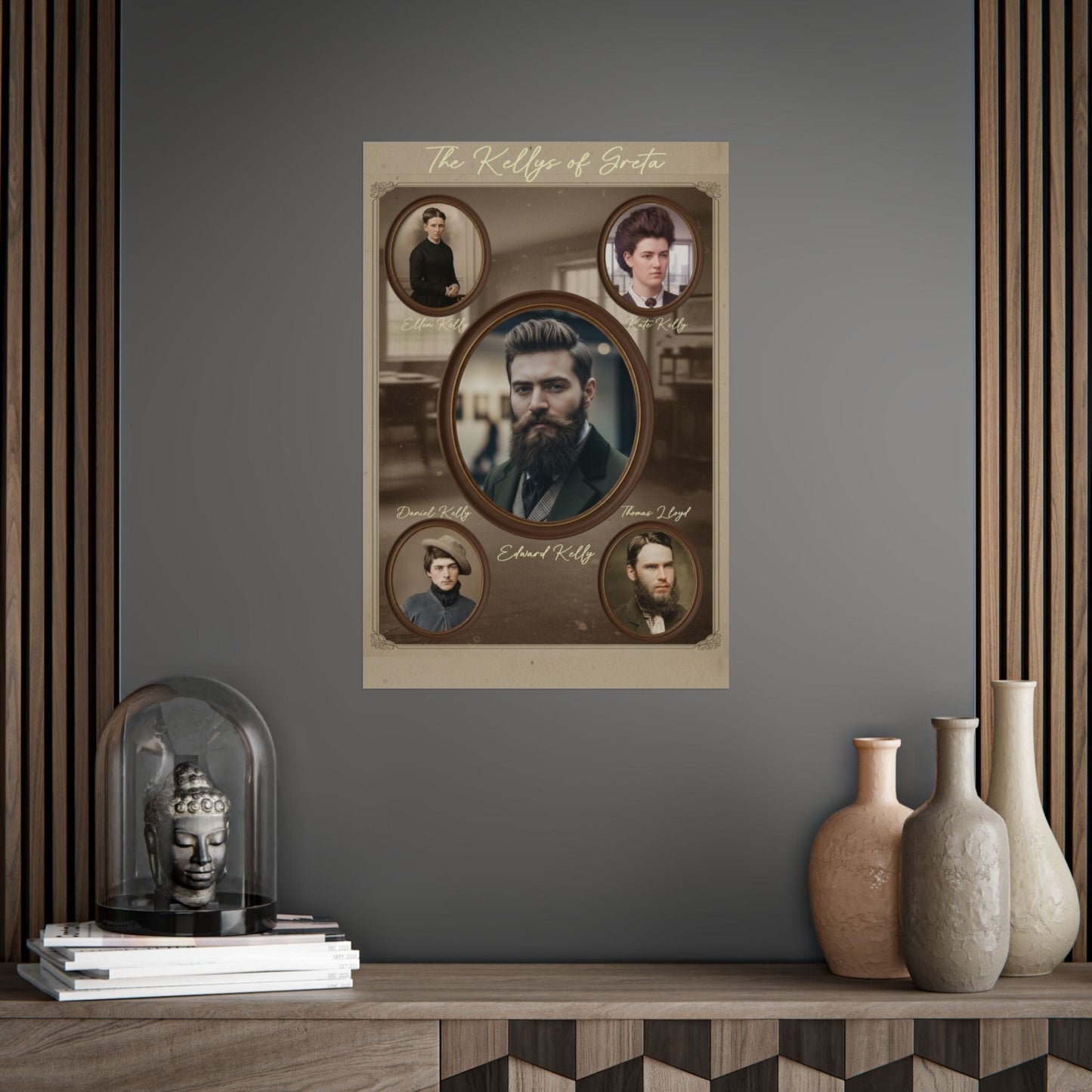 The Kellys of Greta - Vintage Australian Outlaw Portrait Poster - That Should Be on a T-Shirt