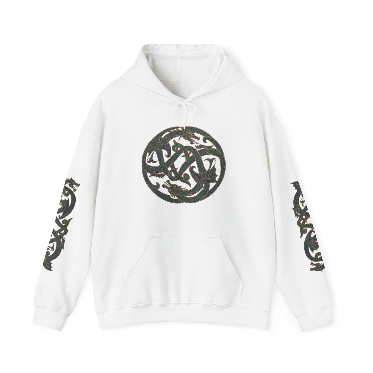 Celtic Dragon Emblem Hoodie – with Full Sleeve Detail