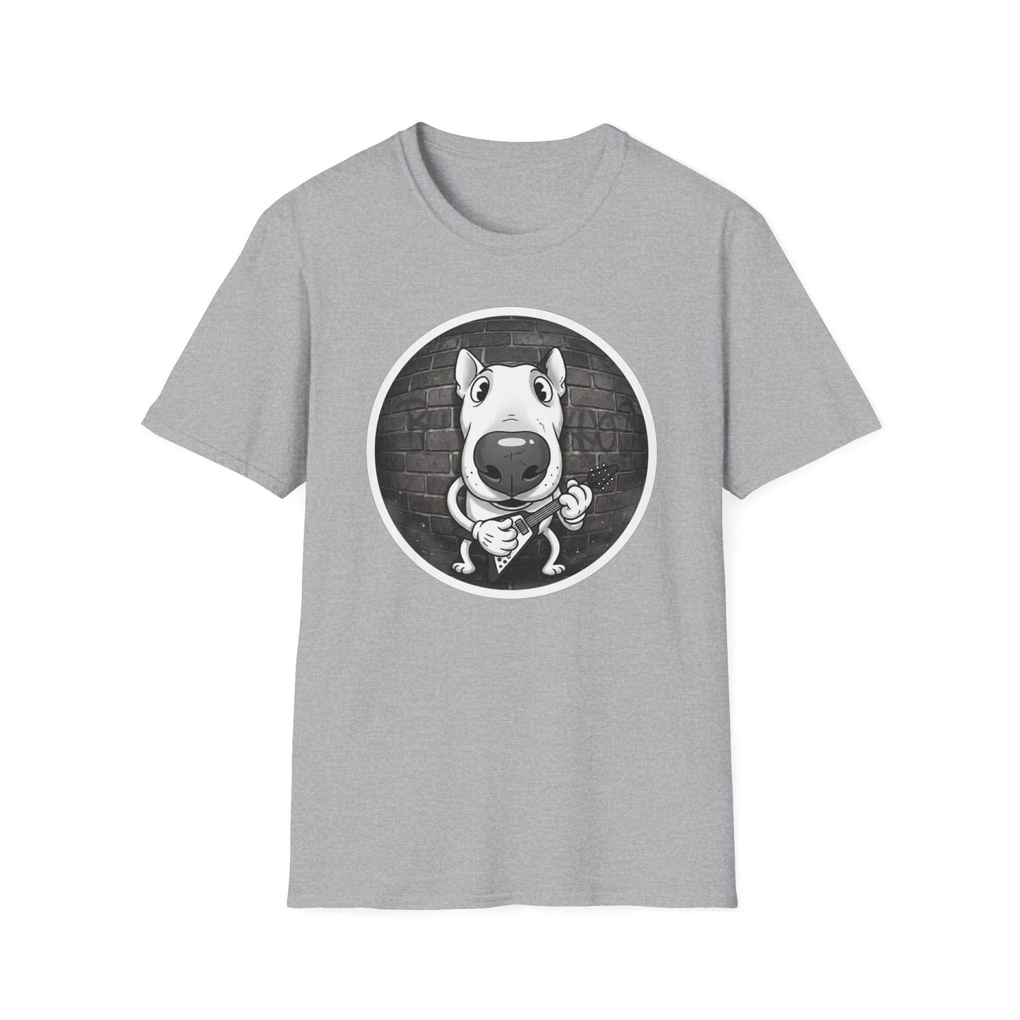 Bull Terrier Cartoon T-Shirt — Cute Dog Face Graphic Tee - That Should Be on a T-Shirt