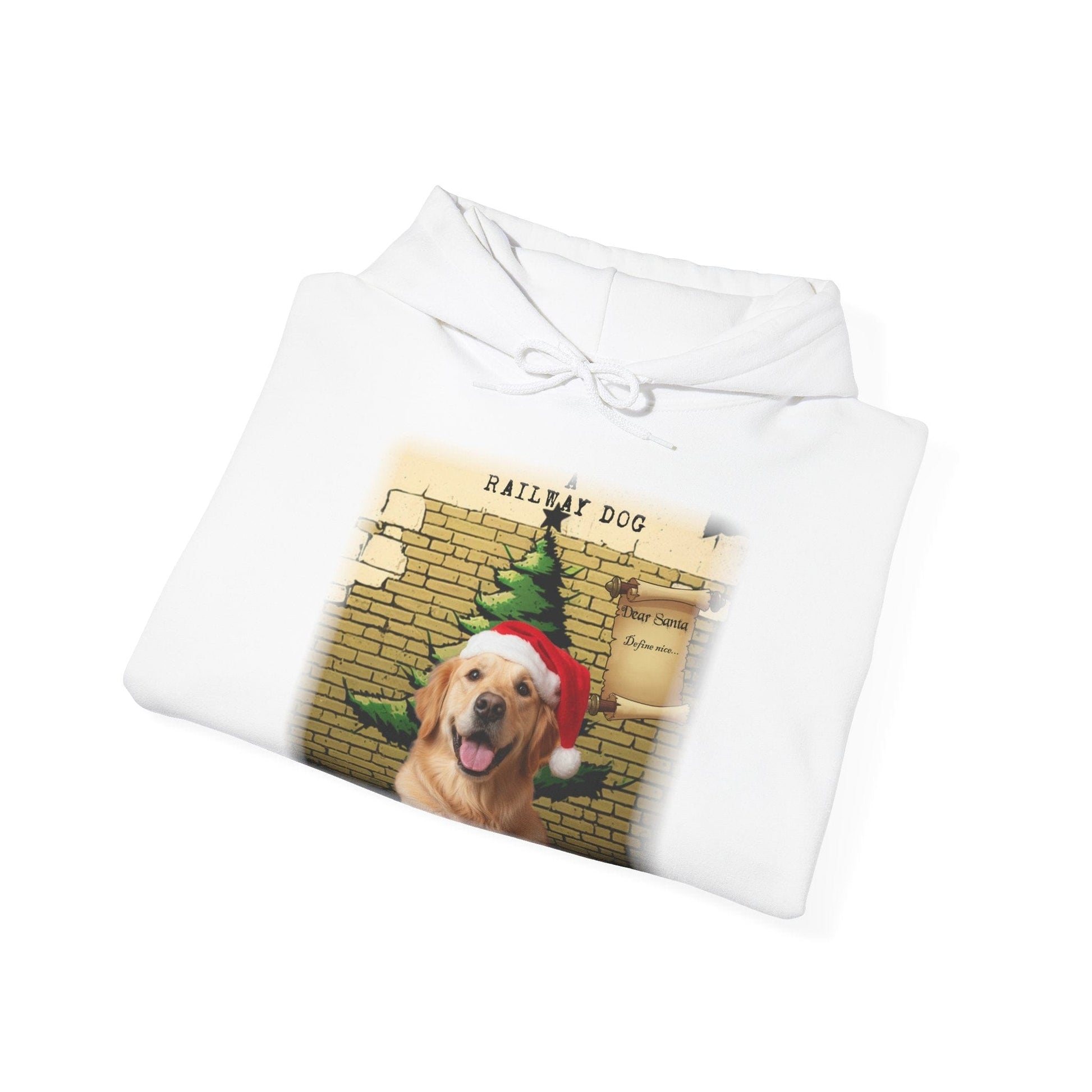 A Railway Dog Dear Santa Hoodie - Vintage Christmas Hoodie - Holiday Pullover - Festive Gift - That Should Be on a T-Shirt