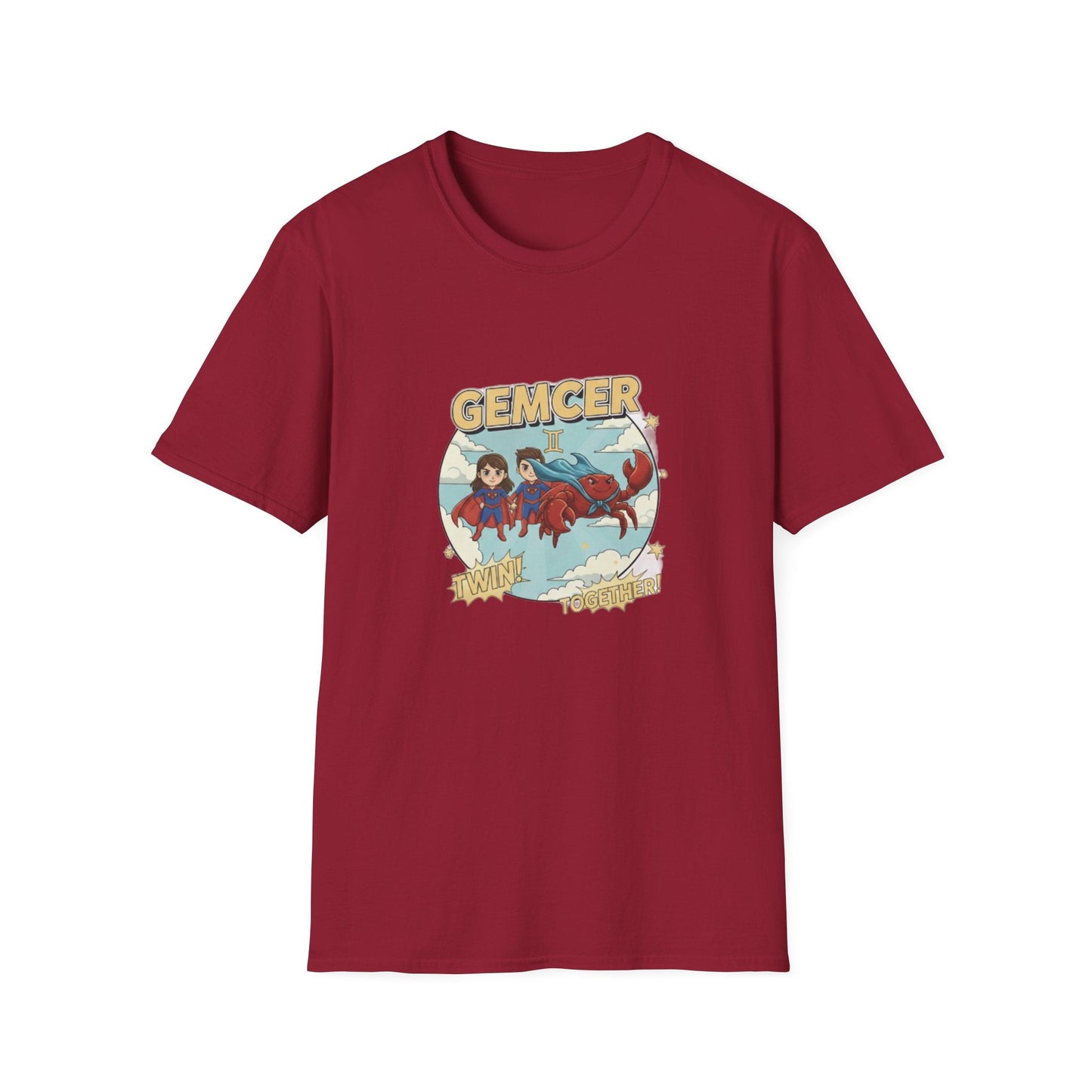 Gemcer "Twin Together" Gemini-Cancer Cusp Superhero T-Shirt - That Should Be on a T-Shirt