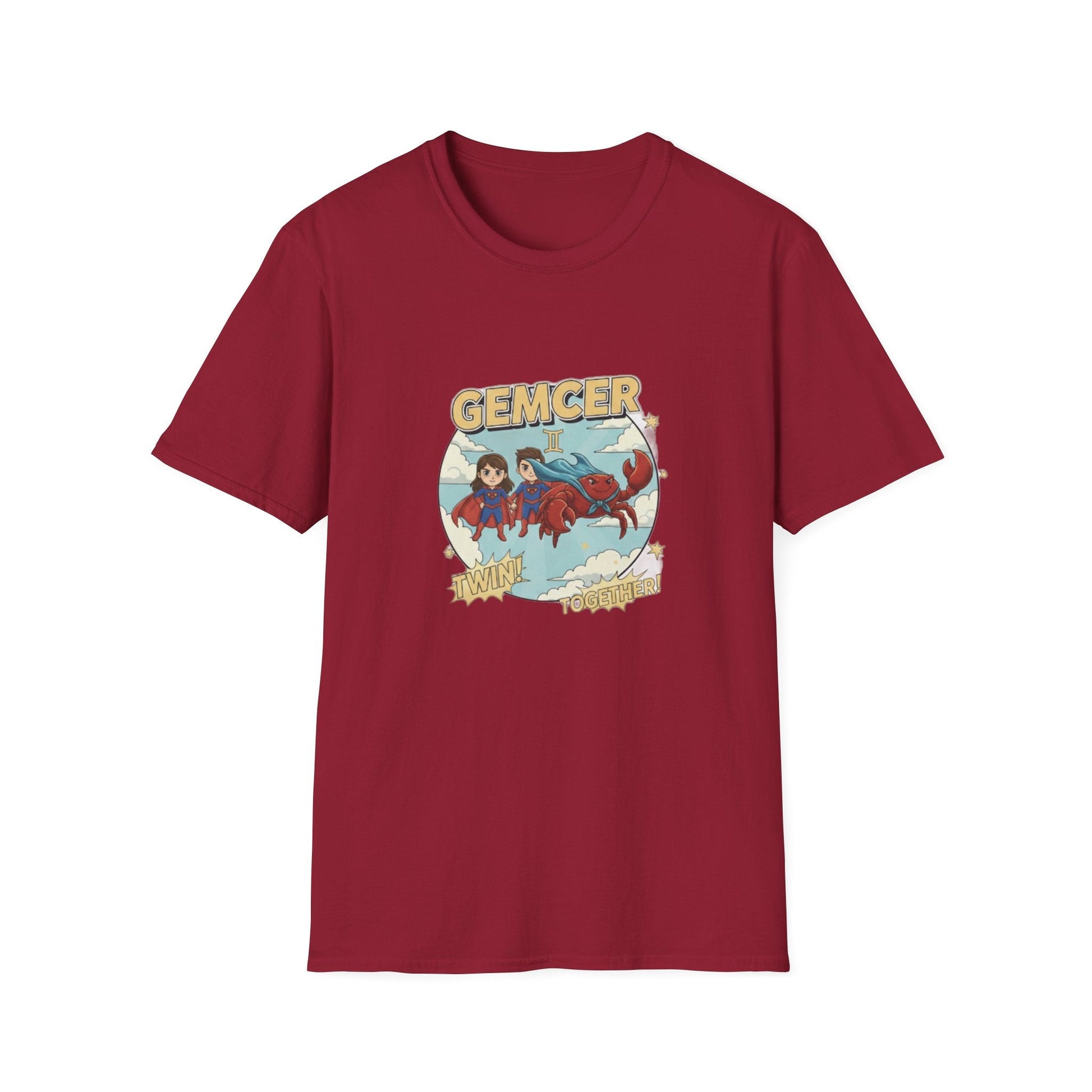 Gemcer "Twin Together" Gemini-Cancer Cusp Superhero T-Shirt - That Should Be on a T-Shirt
