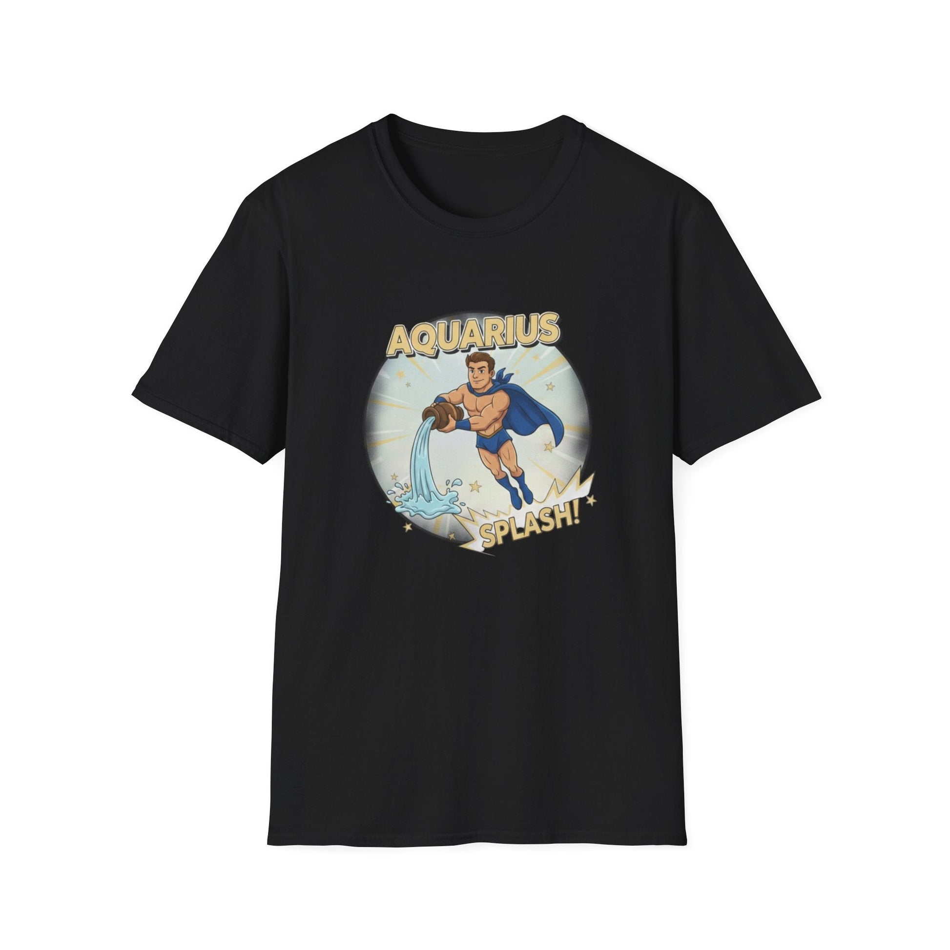 Aquarius Zodiac T-Shirt – Superhero Star Sign Tee | Aquarius “Splash!” Graphic Shirt - That Should Be on a T-Shirt