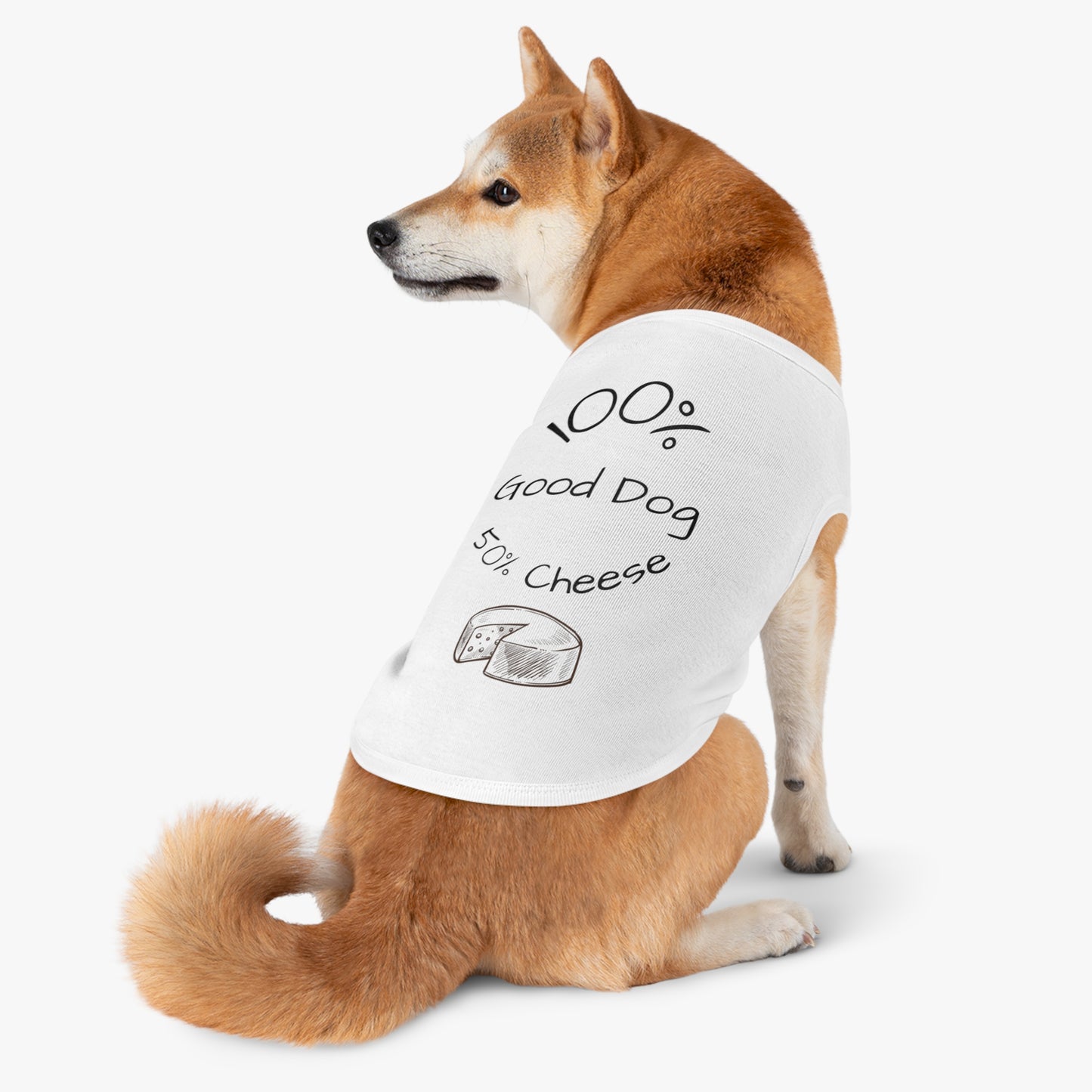"100% Good Dog 50% Cheese" Pet Tank Top  | Funny Pet Gift Idea