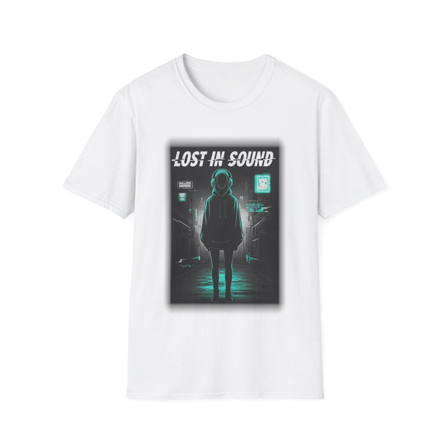 Lost in Sound Graphic Tee — Neon Cyberpunk Music Shirt - That Should Be on a T-Shirt