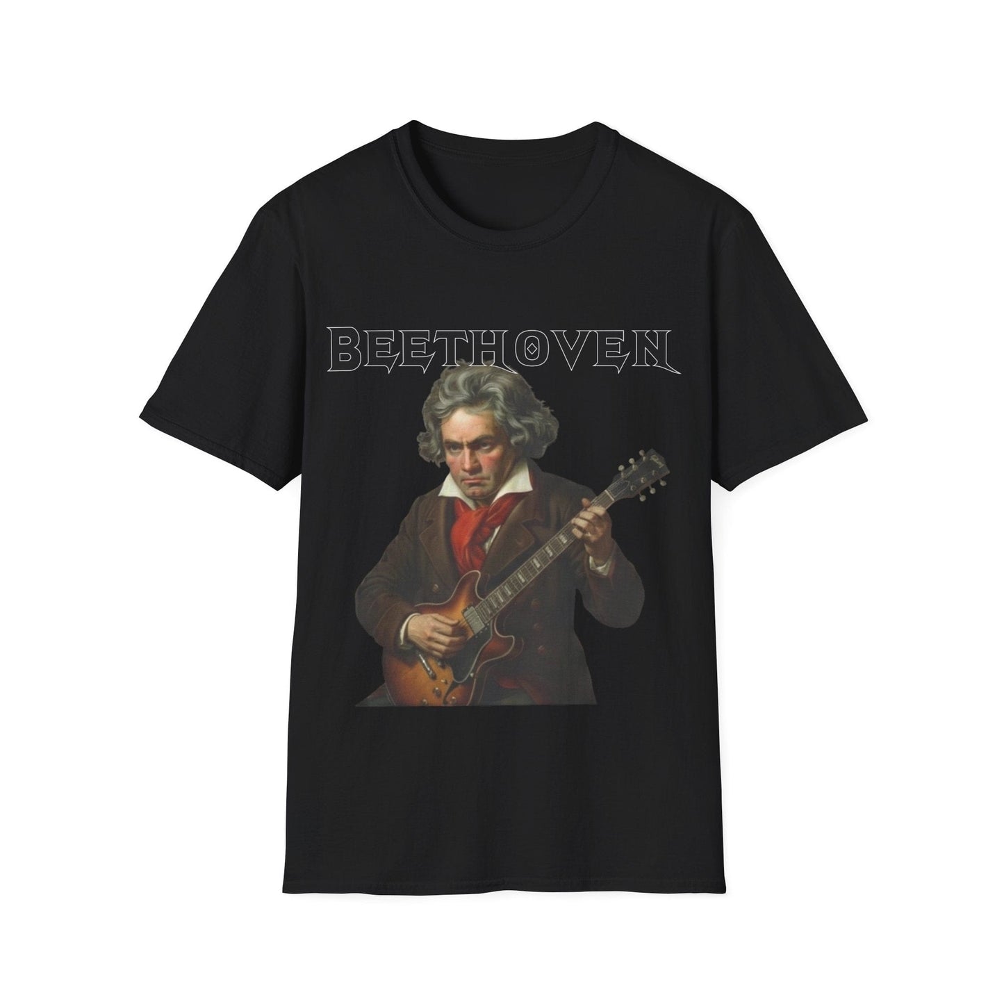 Heavy Metal Composers T-Shirt | Beethoven Shredding Electric Guitar Parody Tee