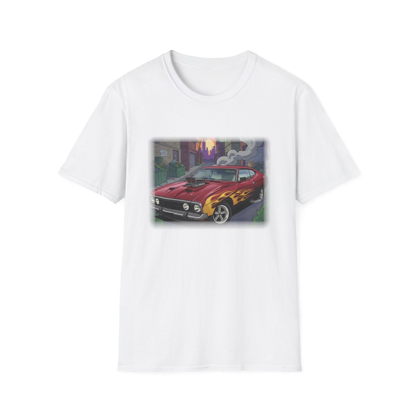 Classic Muscle Car T-Shirt — XB Falcon with Flames Graphic - That Should Be on a T-Shirt