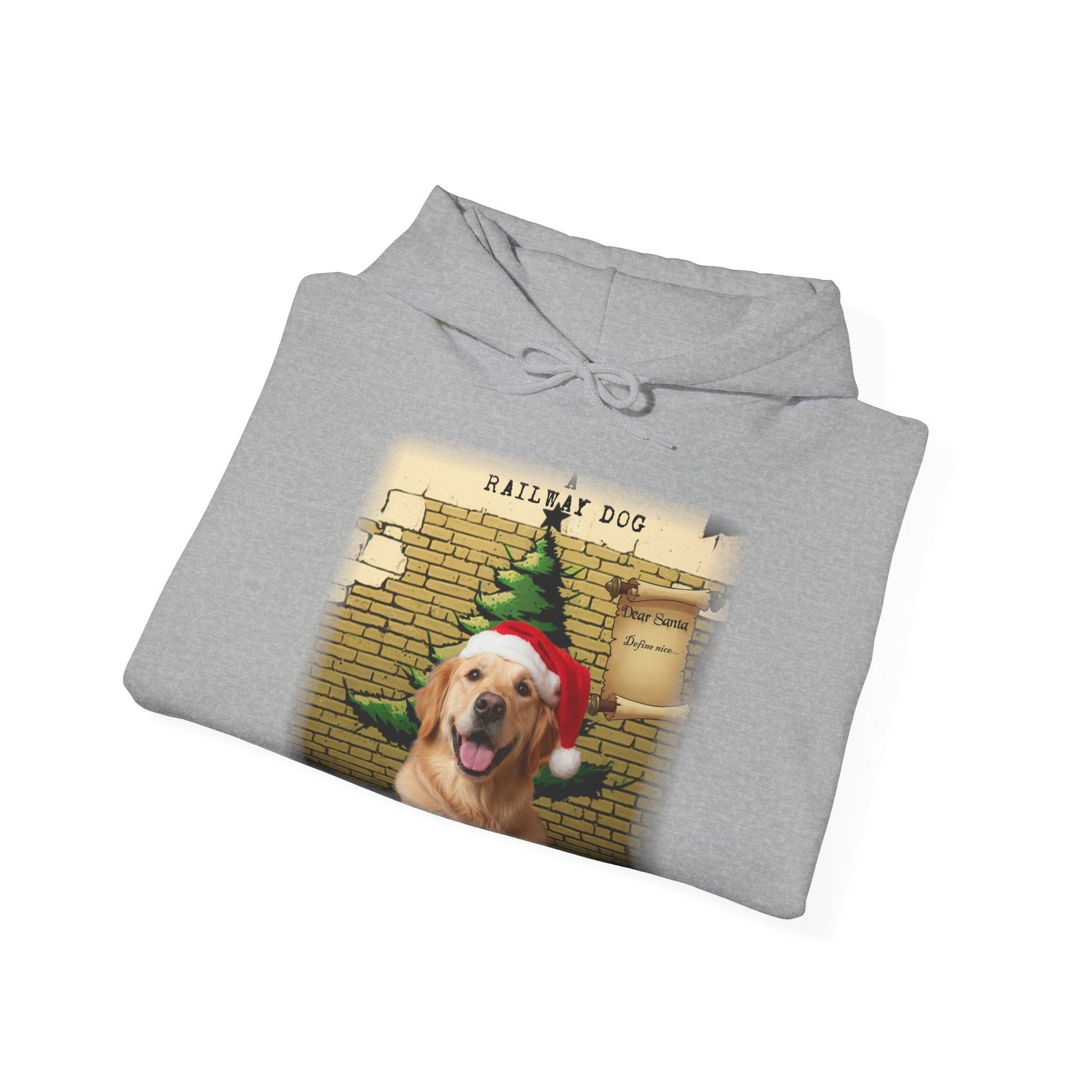 A Railway Dog Dear Santa Hoodie - Vintage Christmas Hoodie - Holiday Pullover - Festive Gift - That Should Be on a T-Shirt