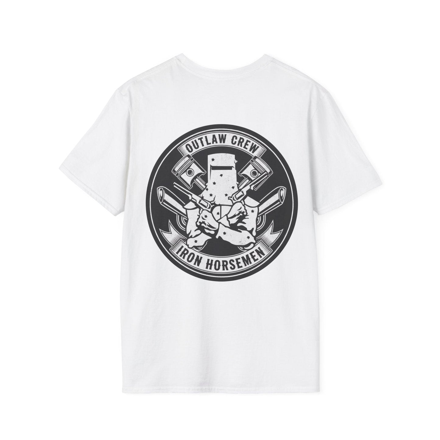 Outlaw Crew T-Shirt | Iron Horsemen Biker Club Tee | Vintage Motorcycle Gang Style - That Should Be on a T-Shirt