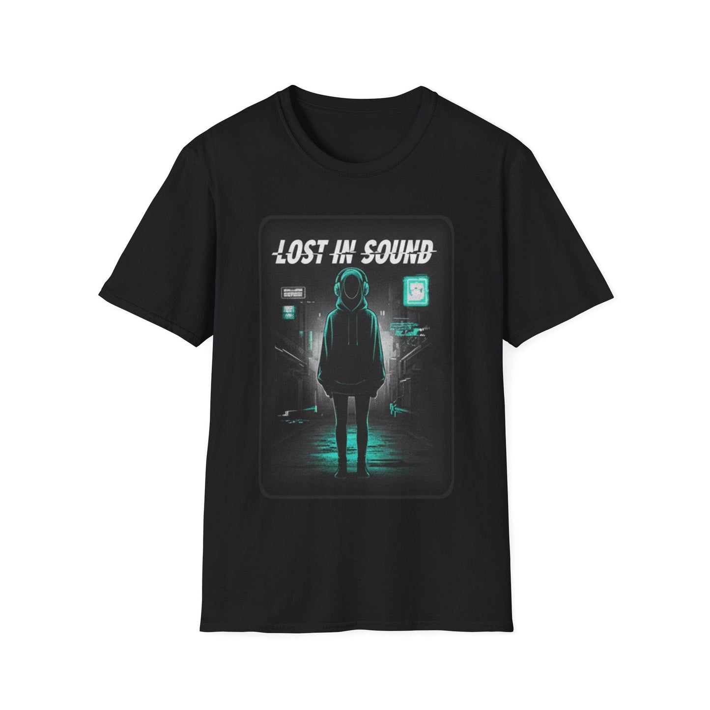 Lost in Sound Graphic Tee — Neon Cyberpunk Music Shirt - That Should Be on a T-Shirt