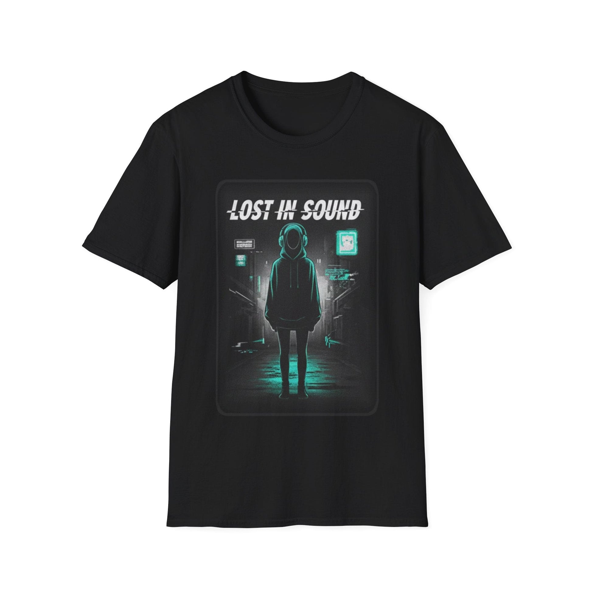 Lost in Sound Graphic Tee — Neon Cyberpunk Music Shirt - That Should Be on a T-Shirt