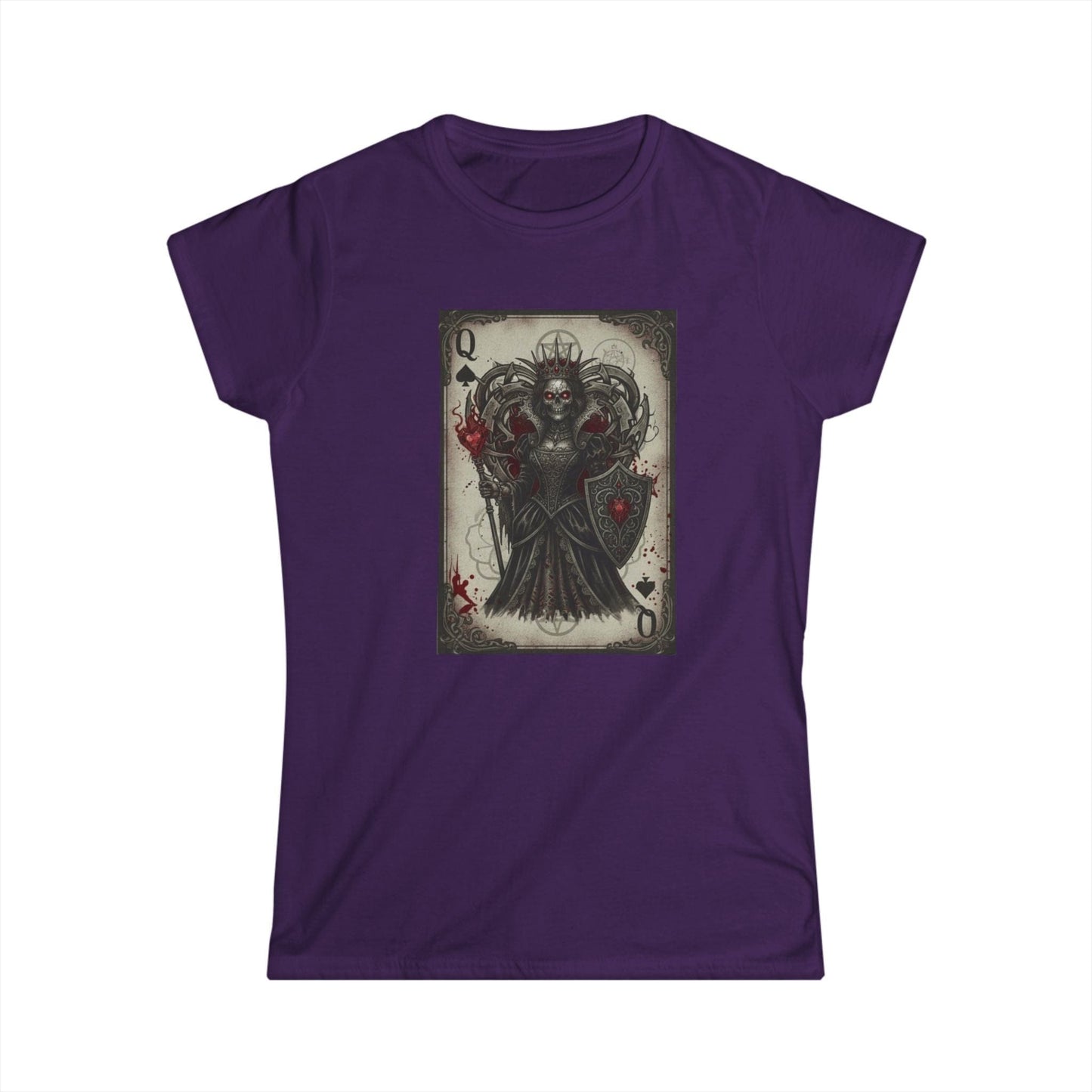 Queen of Hearts Gothic T-Shirt - Dark Aesthetic Playing Card Tee - Modern Goth Apparel