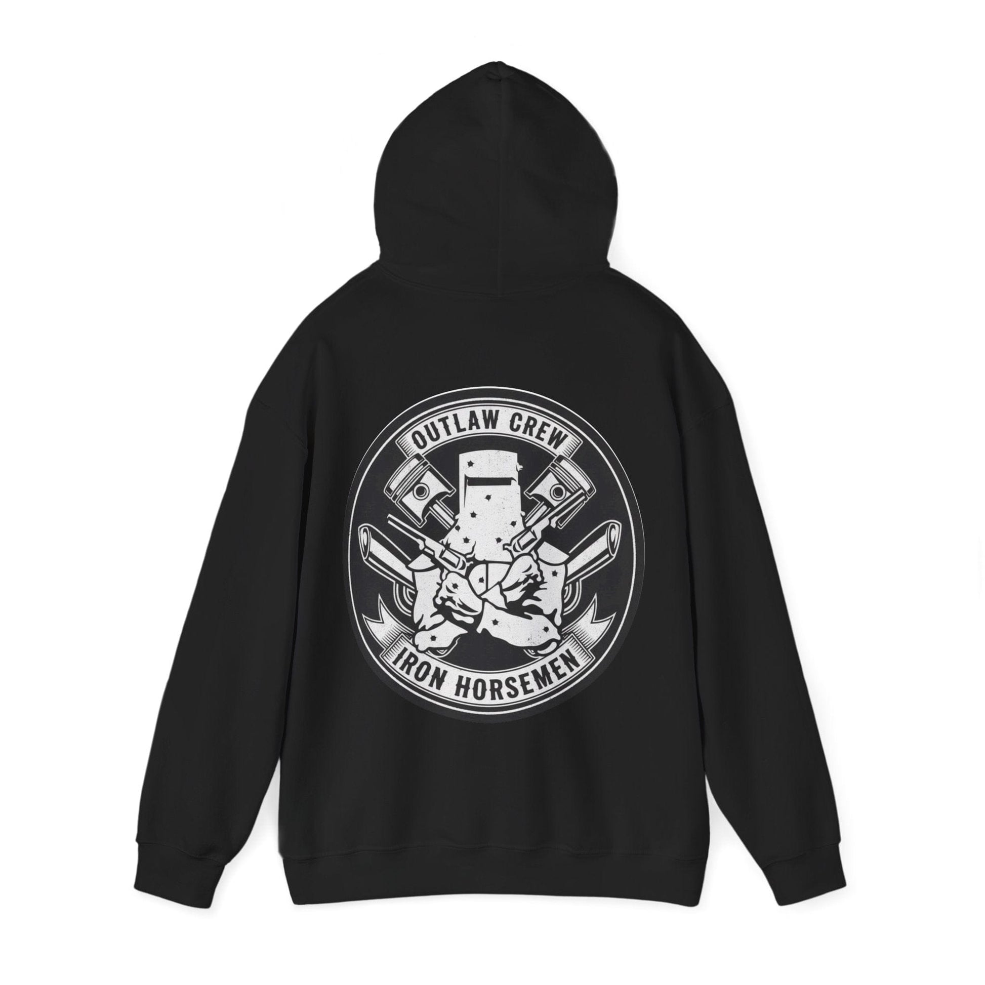 Outlaw Hoodie | Vintage Biker Style Pullover | Iron Horsemen Motorcycle Sweatshirt | Unisex Fleece Hoodie - That Should Be on a T-Shirt