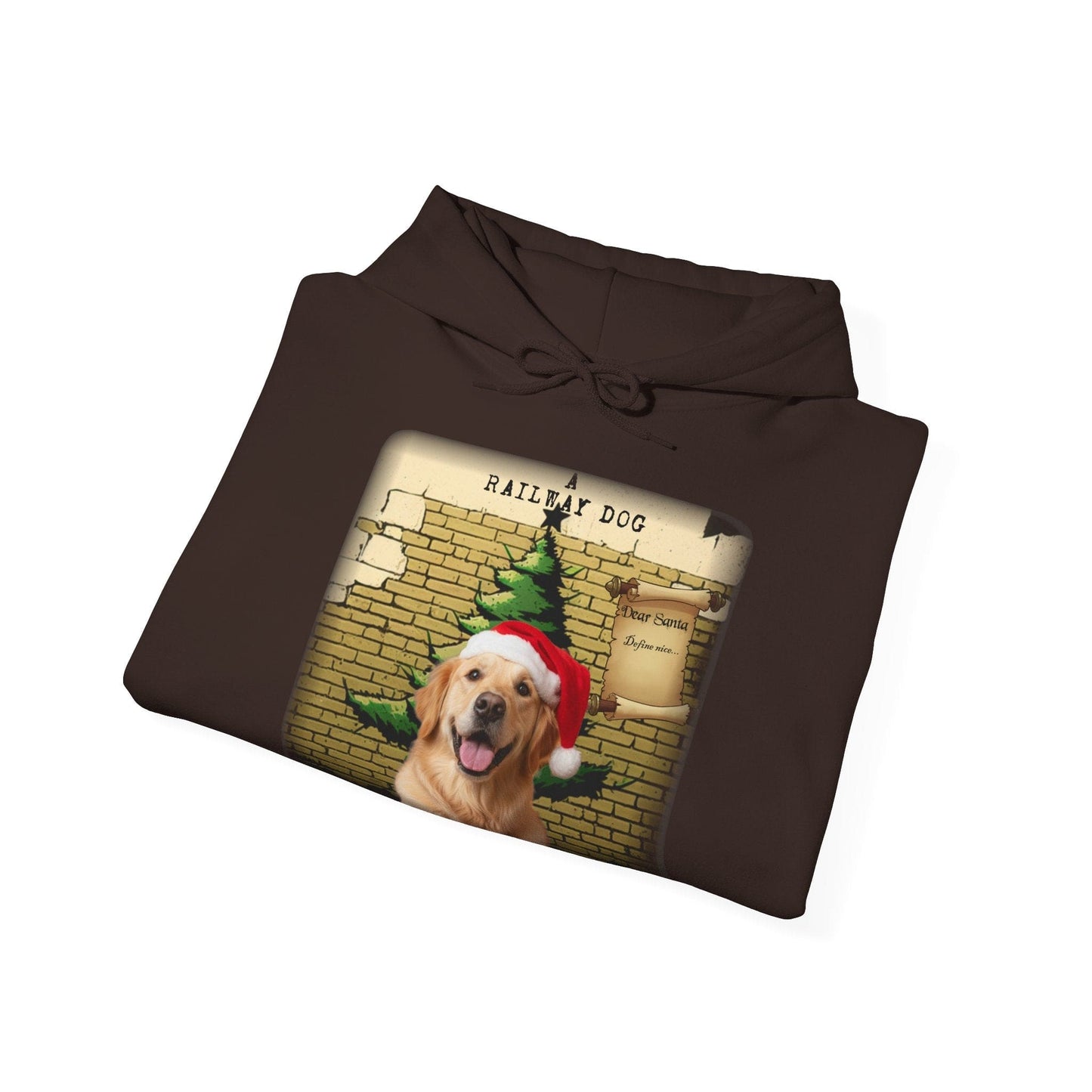 A Railway Dog Dear Santa Hoodie - Vintage Christmas Hoodie - Holiday Pullover - Festive Gift - That Should Be on a T-Shirt