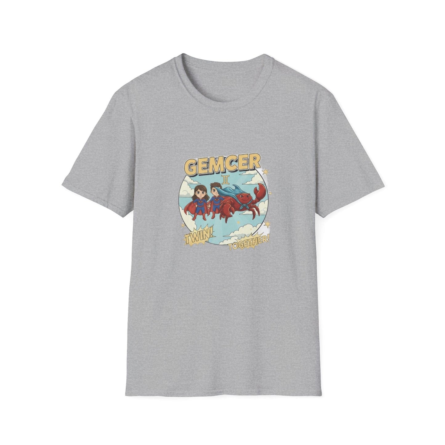 Gemcer "Twin Together" Gemini-Cancer Cusp Superhero T-Shirt - That Should Be on a T-Shirt