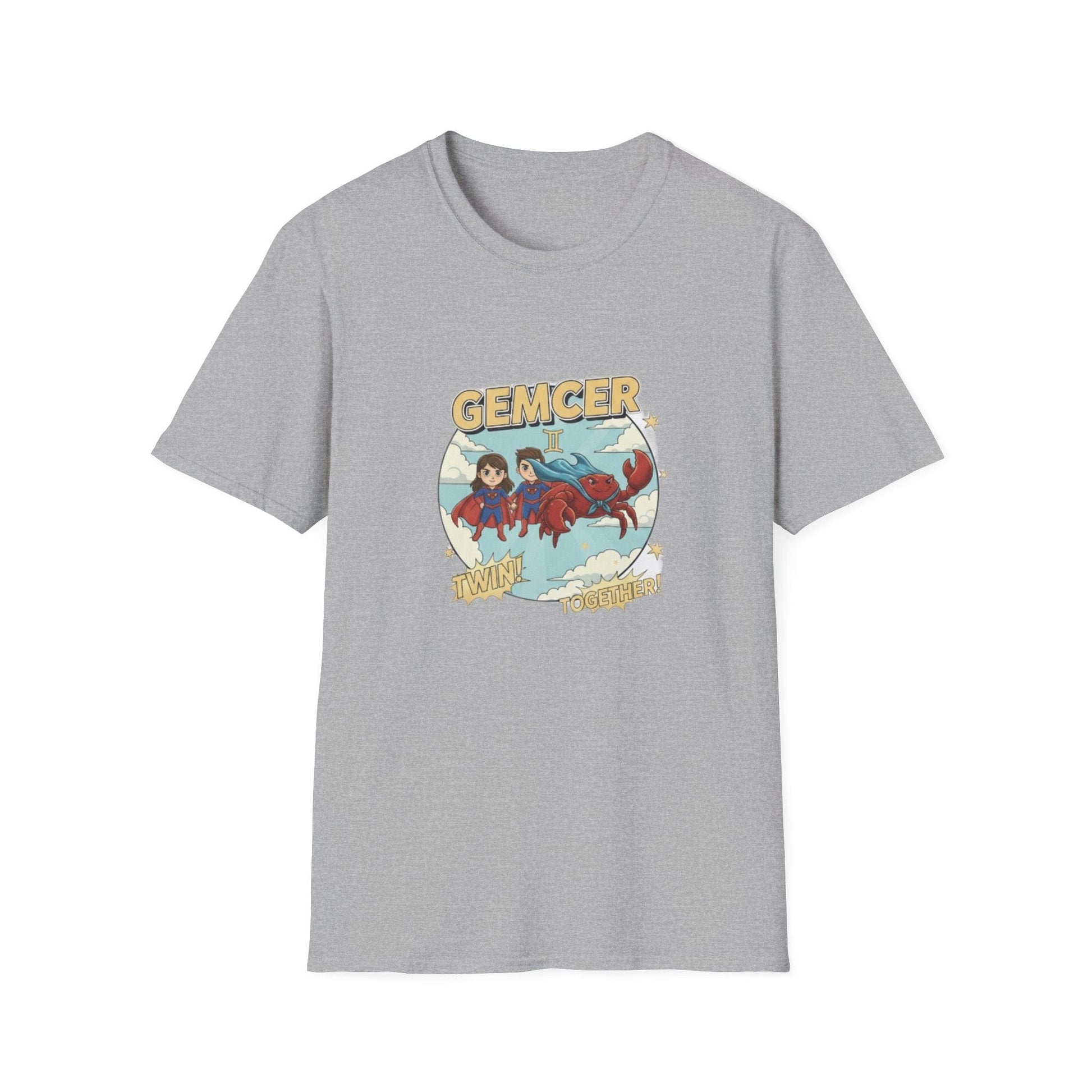 Gemcer "Twin Together" Gemini-Cancer Cusp Superhero T-Shirt - That Should Be on a T-Shirt