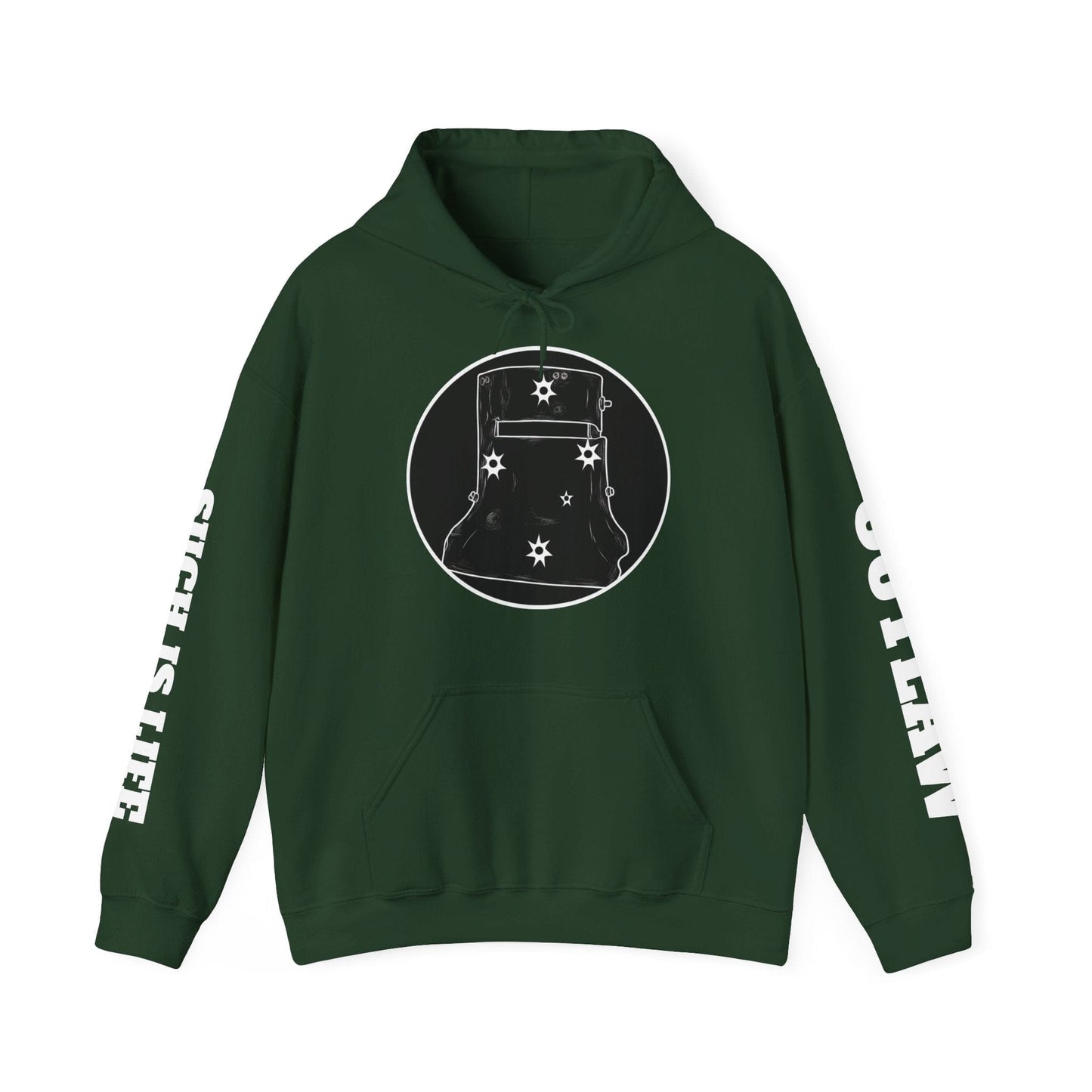 Ned Kelly Helmet Southern Cross Hoodie — Patriotic Graphic Hooded Sweatshirt - That Should Be on a T-Shirt