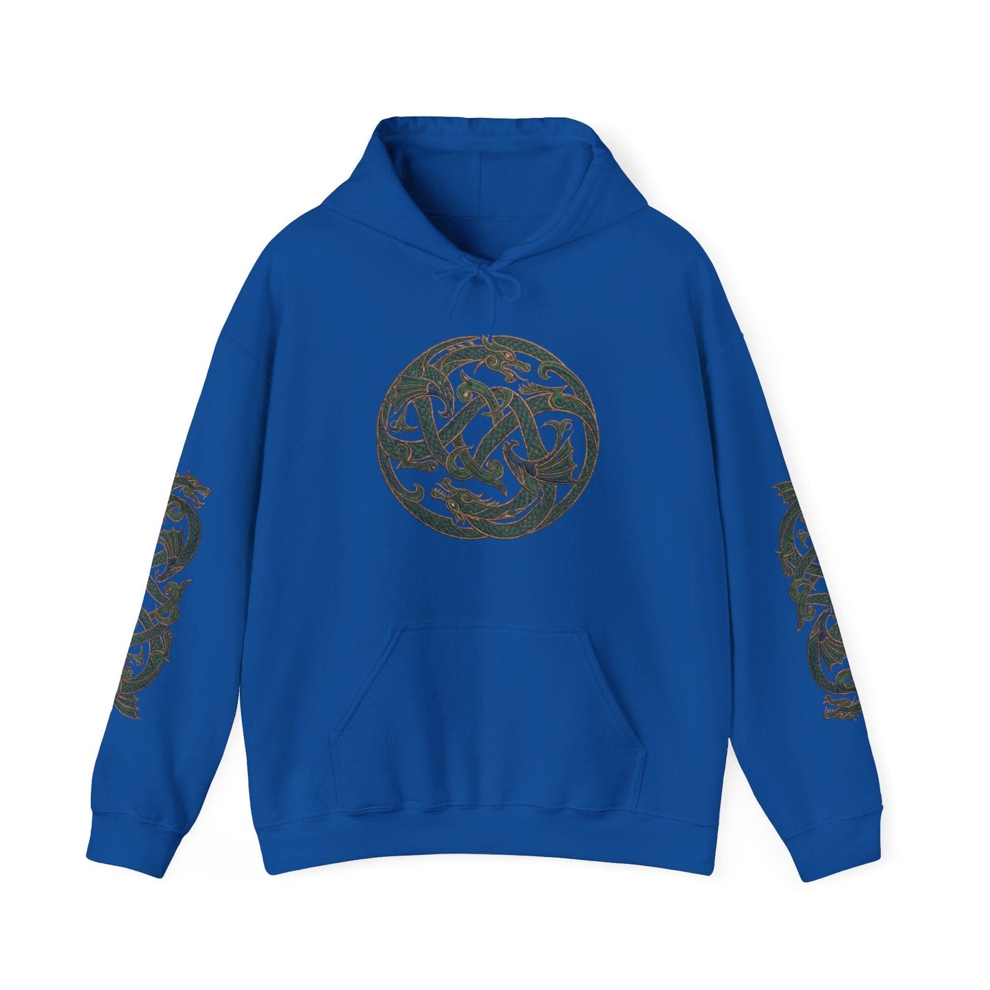 Celtic Dragon Emblem Hoodie – with Full Sleeve Detail