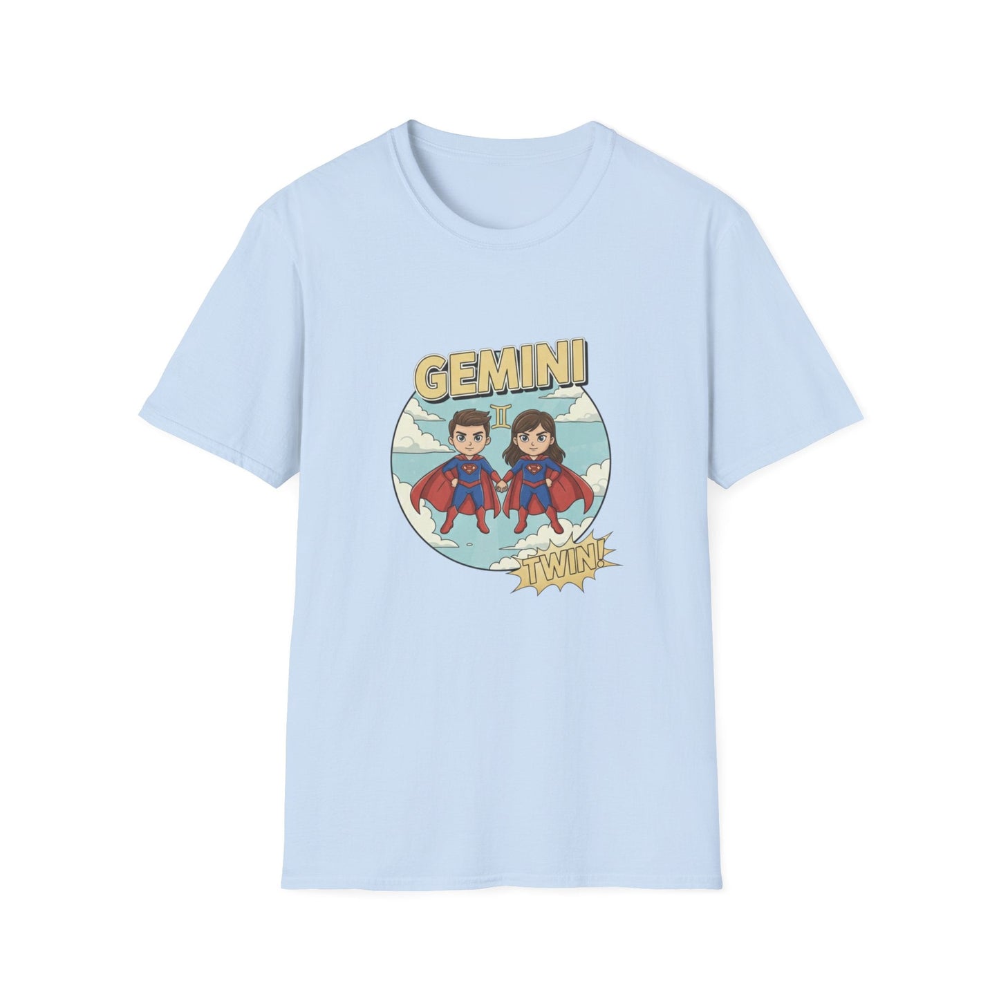 Gemini Zodiac T-Shirt — Cute Twin Superhero Horoscope Tee - That Should Be on a T-Shirt