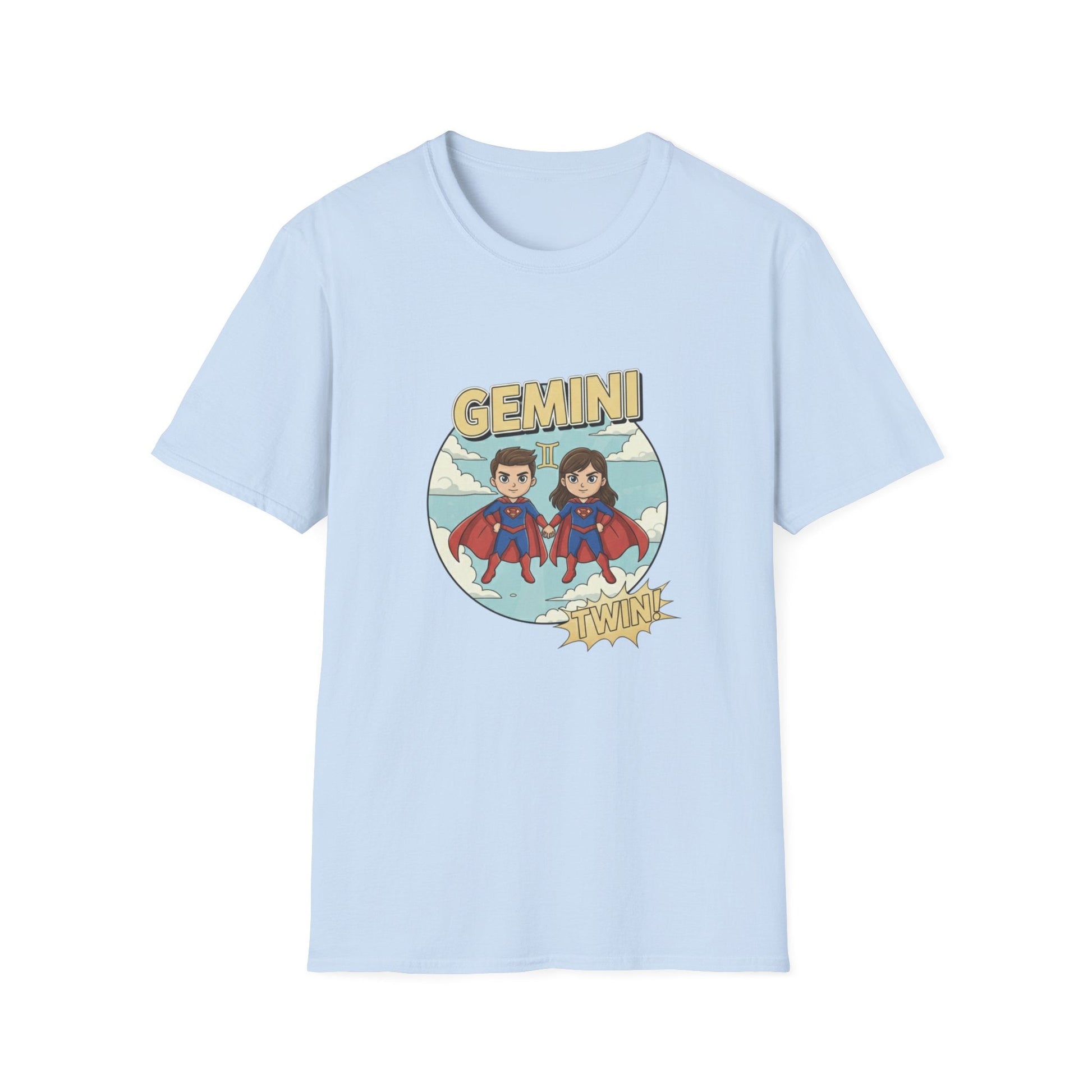 Gemini Zodiac T-Shirt — Cute Twin Superhero Horoscope Tee - That Should Be on a T-Shirt