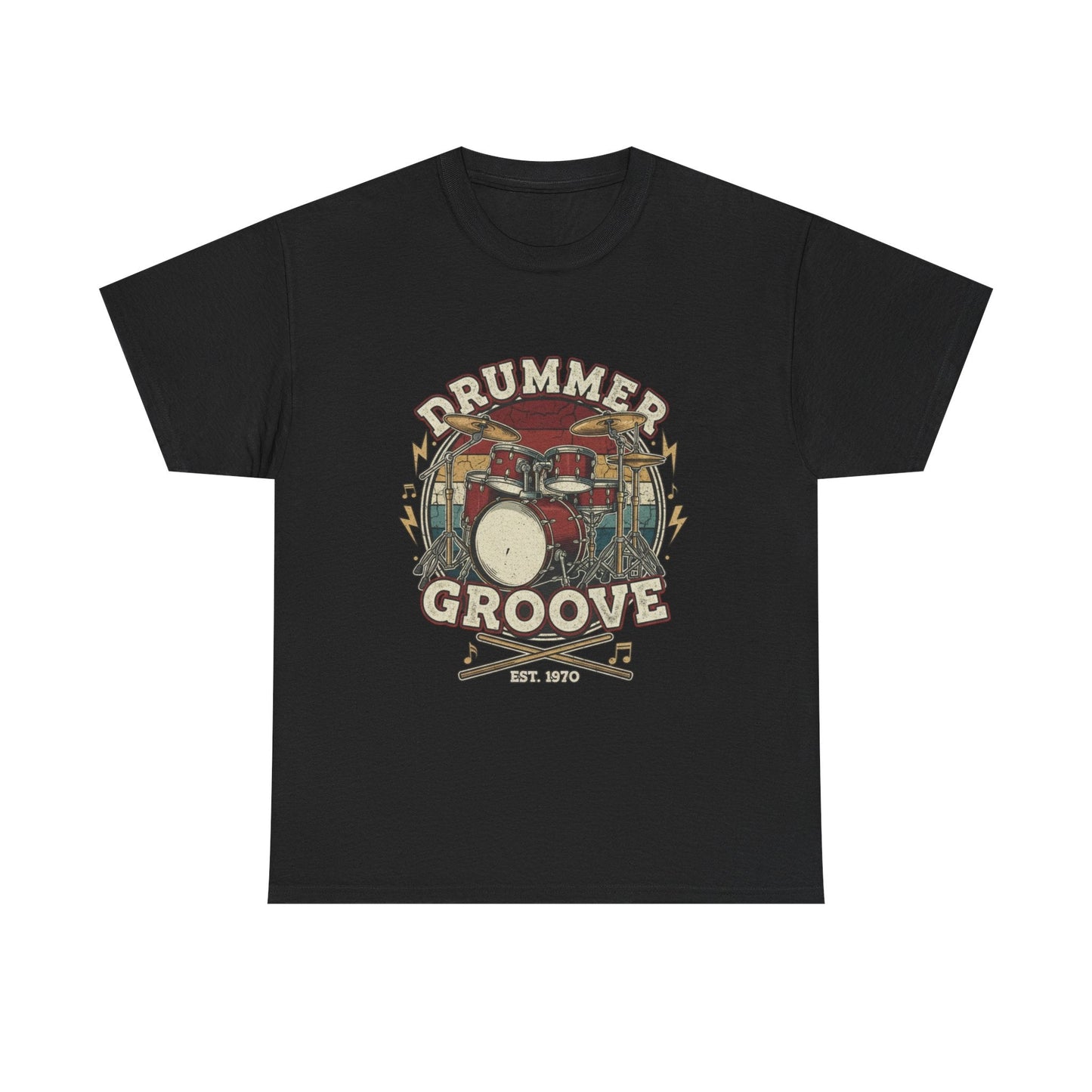 Vintage Drummer T-Shirt | Retro Drum Set Graphic Tee | Music Lover Gift for Drummers | Premium Cotton Shirt - That Should Be on a T-Shirt