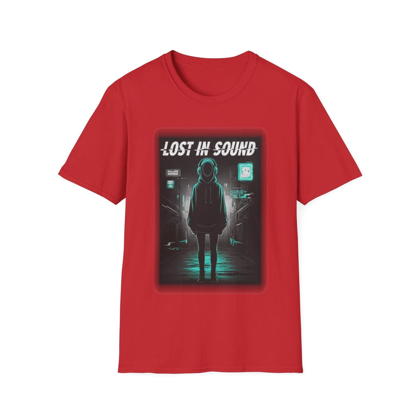 Lost in Sound Graphic Tee — Neon Cyberpunk Music Shirt - That Should Be on a T-Shirt