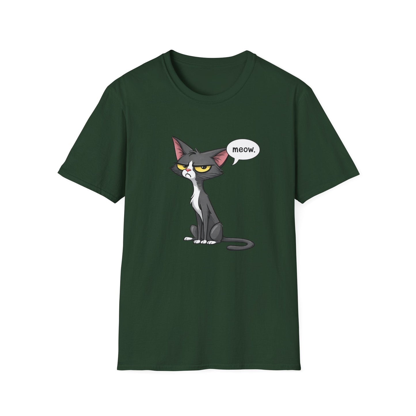 Grumpy Cat "Meow" Graphic T-Shirt - Sassy Cat Tee - That Should Be on a T-Shirt