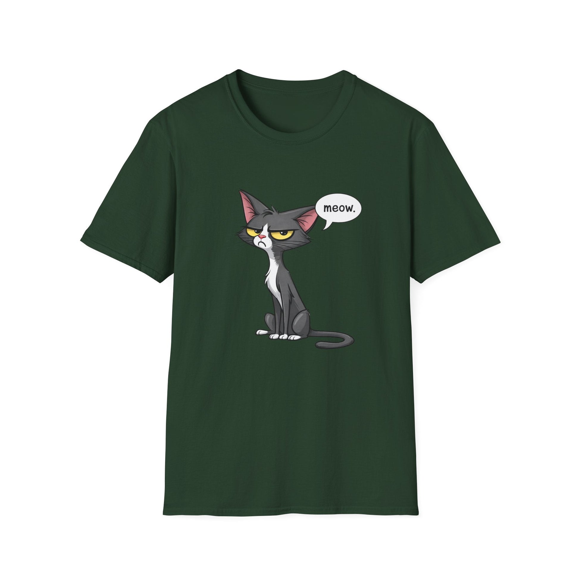Grumpy Cat "Meow" Graphic T-Shirt - Sassy Cat Tee - That Should Be on a T-Shirt