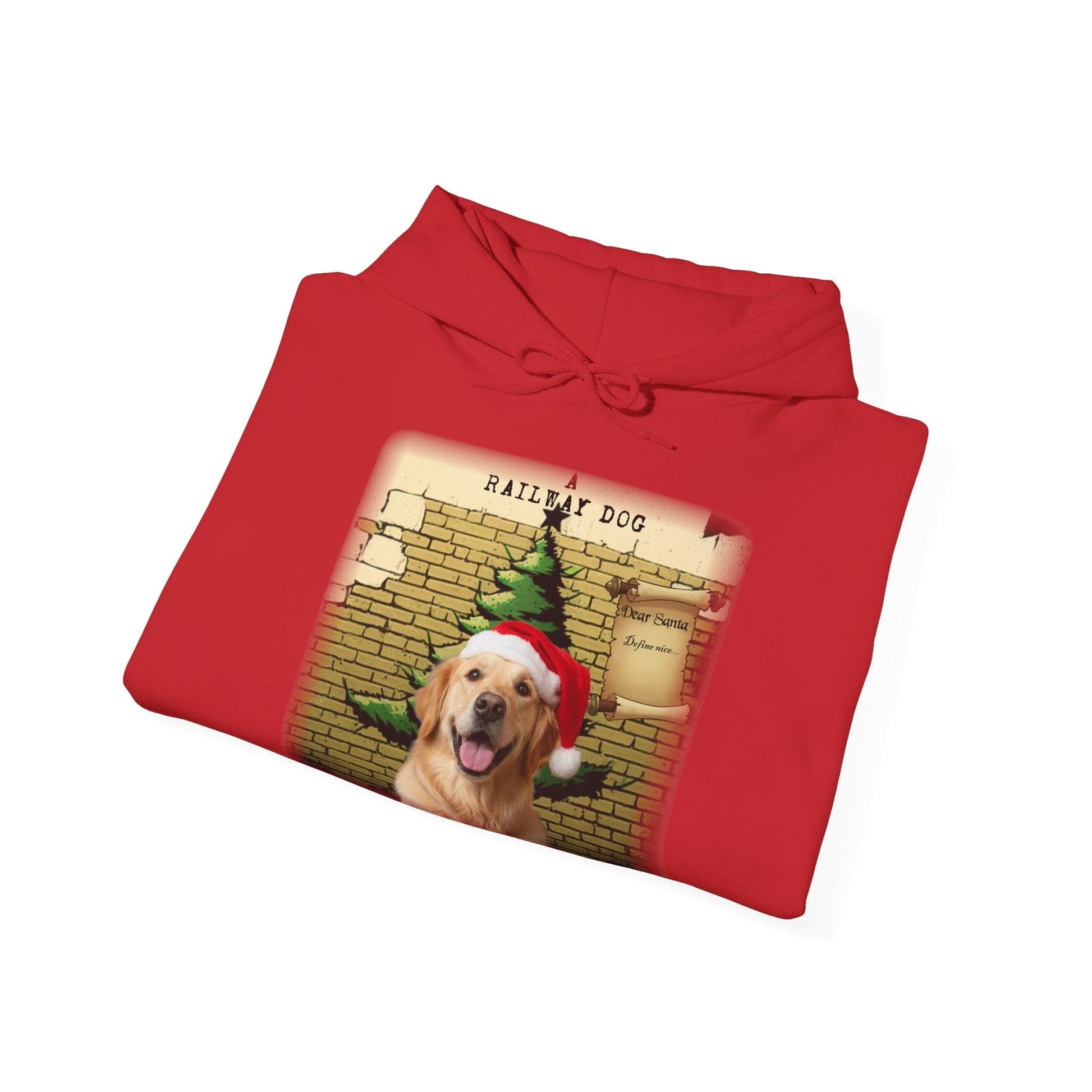 A Railway Dog Dear Santa Hoodie - Vintage Christmas Hoodie - Holiday Pullover - Festive Gift - That Should Be on a T-Shirt