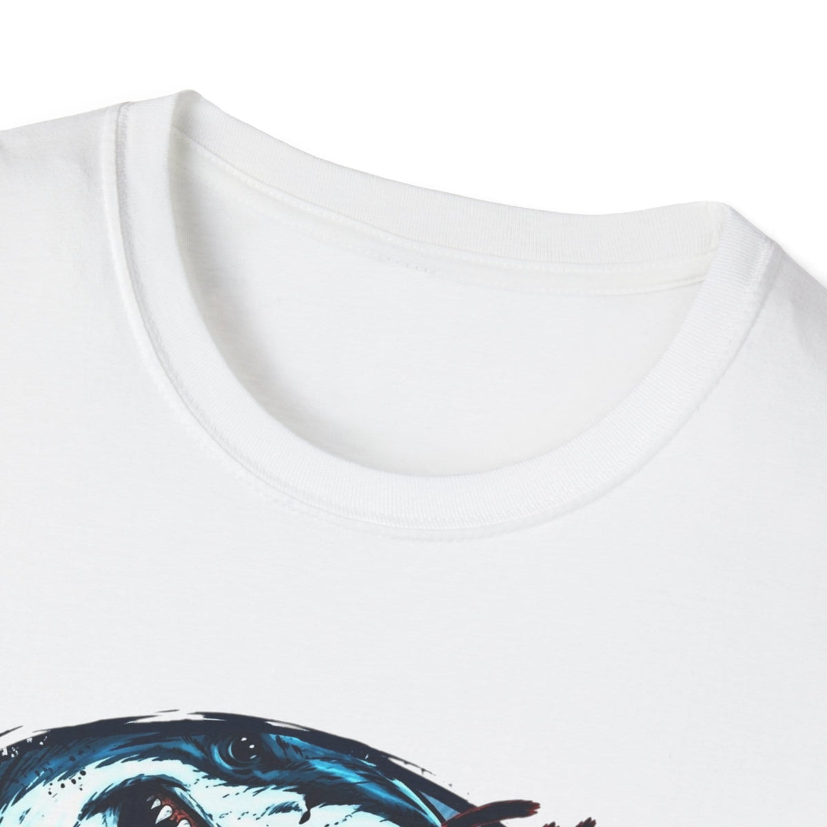 Shark Attack Fishing Graphic T-Shirt | Retro Boat Comic Humor Tee